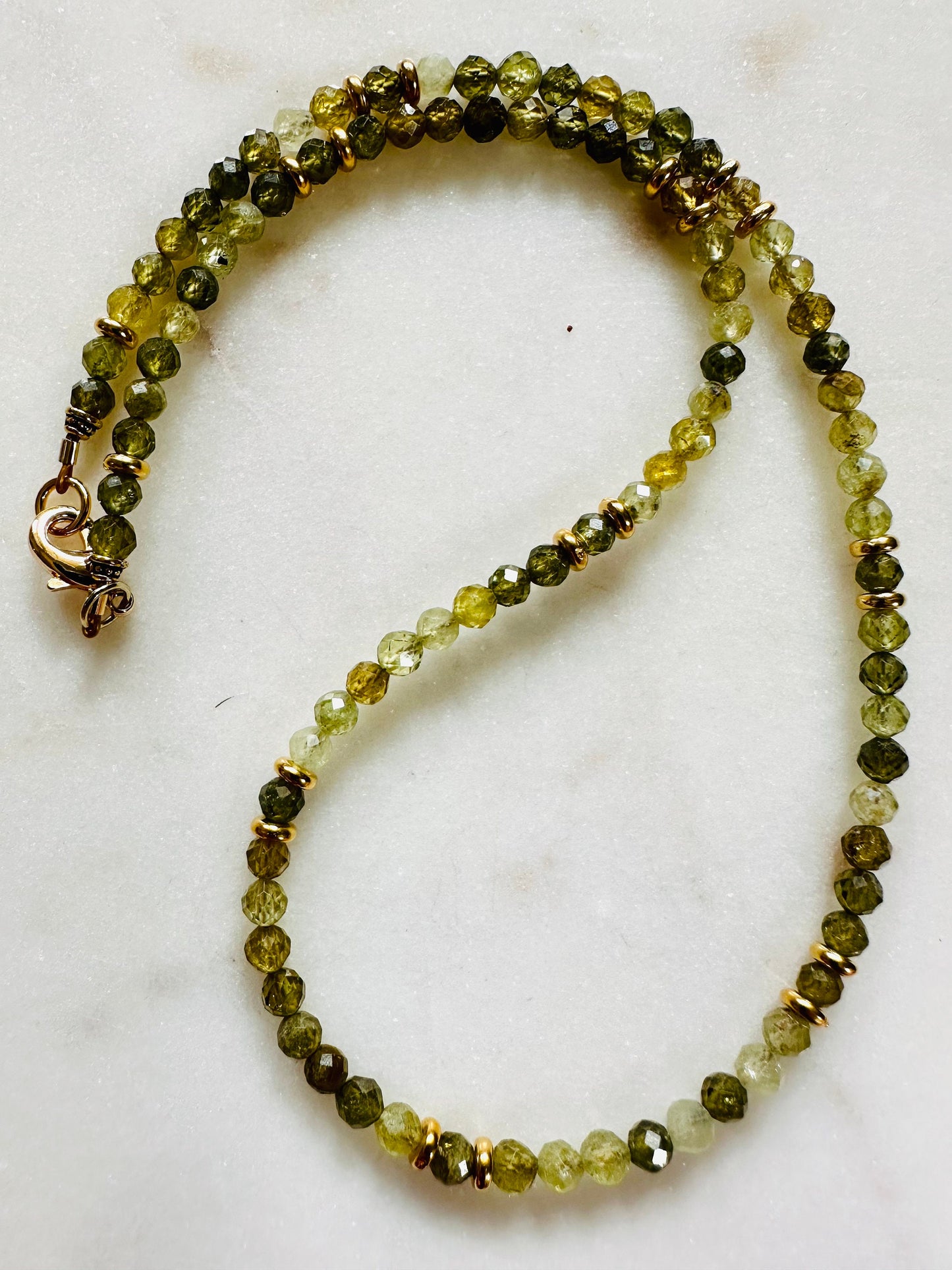 Green Garnet Beaded Necklace