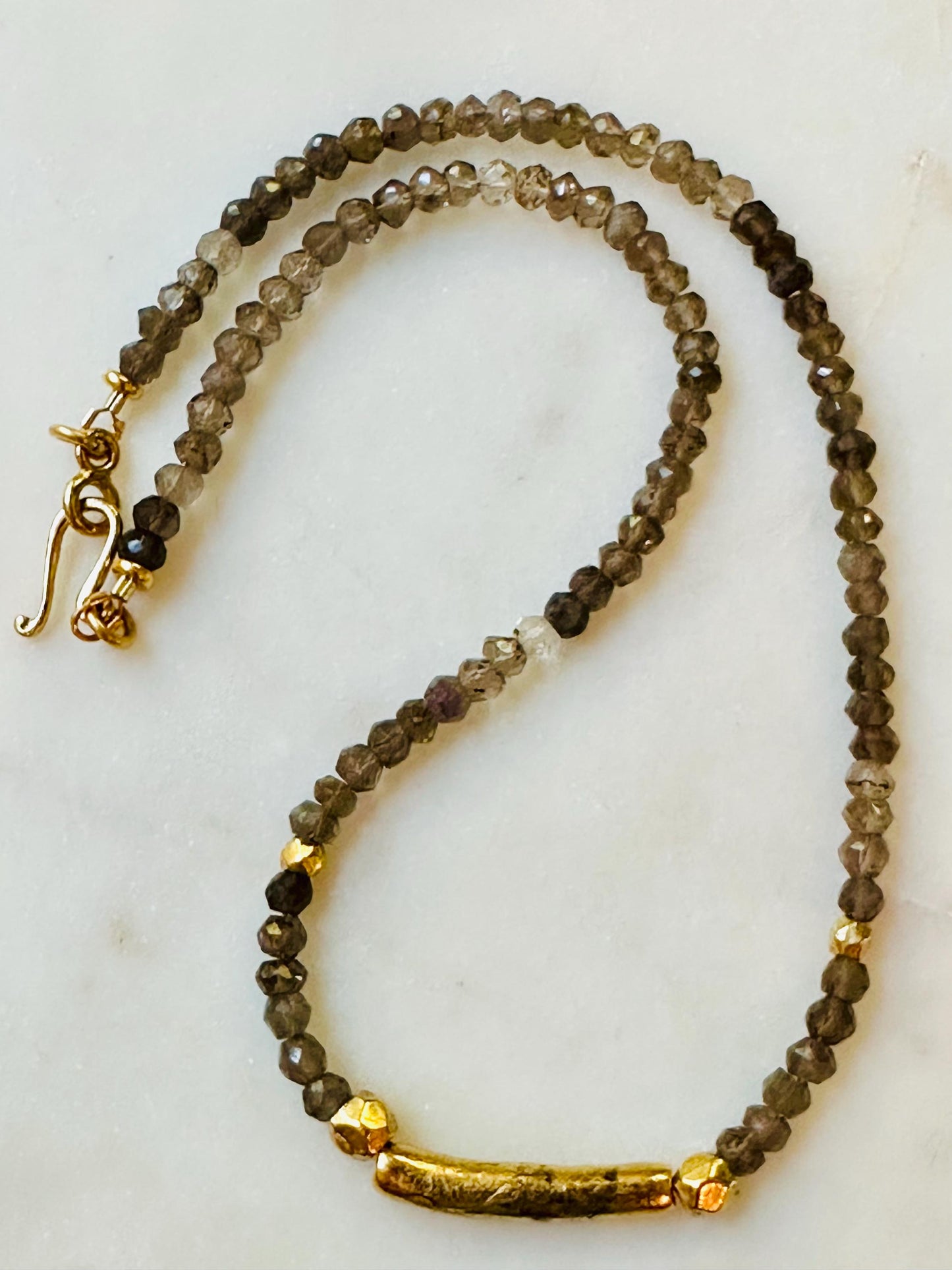 Smoky Topaz Beaded Necklace