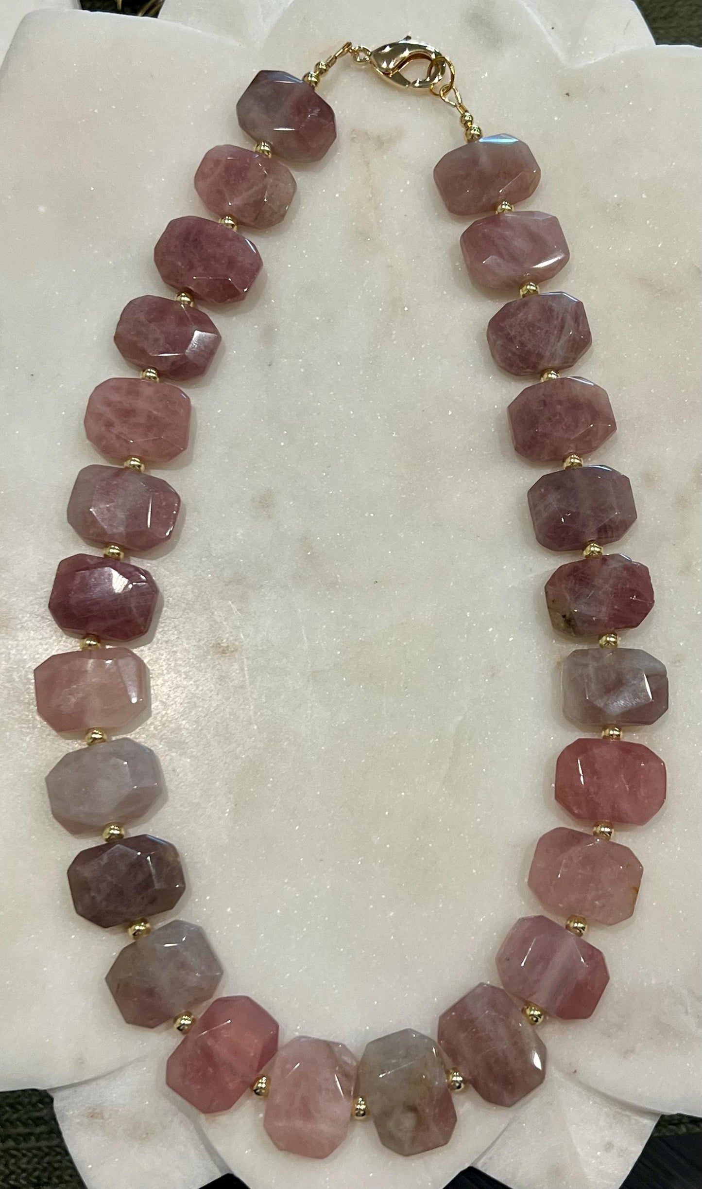 Madagascar Rose Quartz Beaded Necklace
