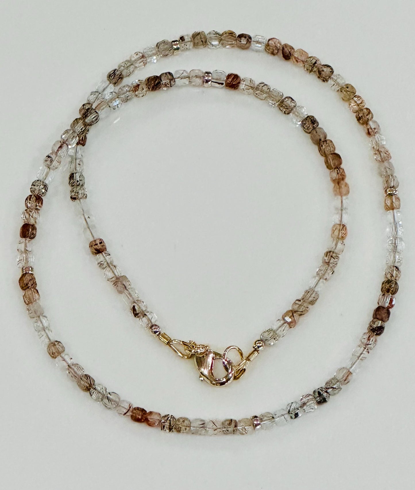 Copper Rutilated Quartz Beaded Necklace