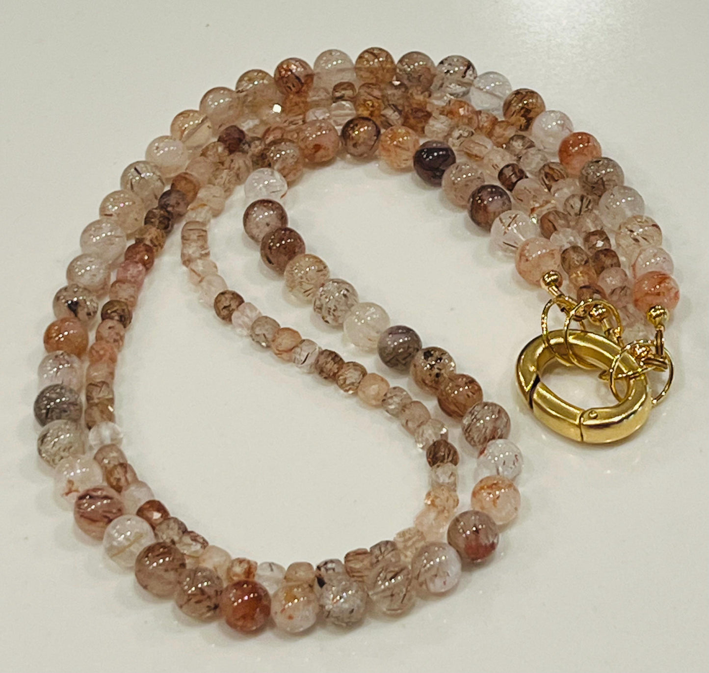 Copper Rutilated Quartz Double Strand Necklace