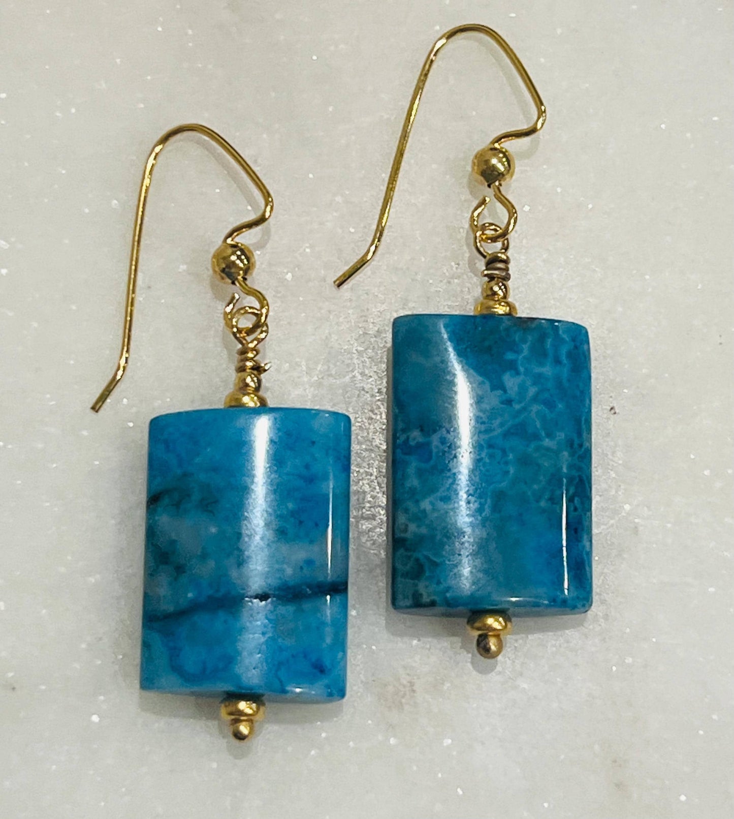 Larimar Crazy Lace Beaded Earrings