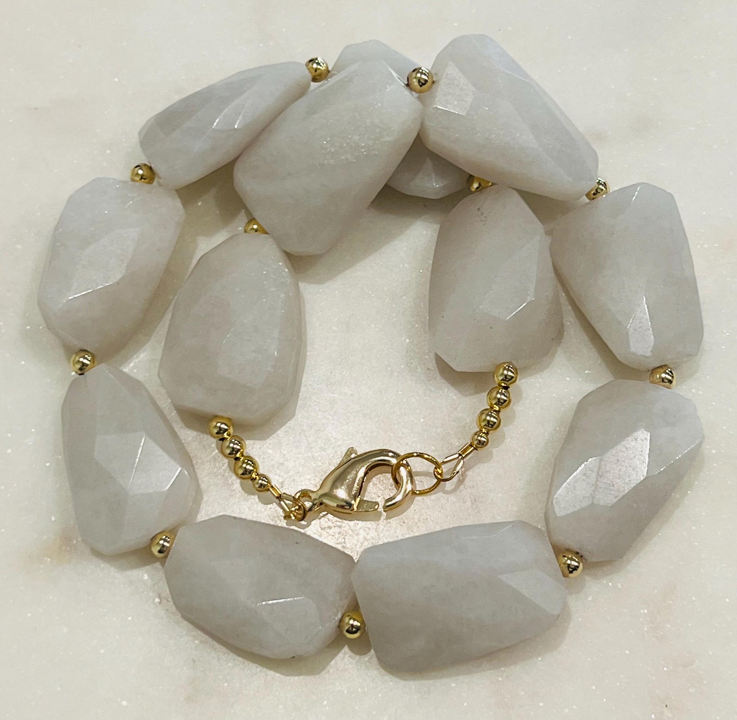 Snow Quartz Beaded Necklace