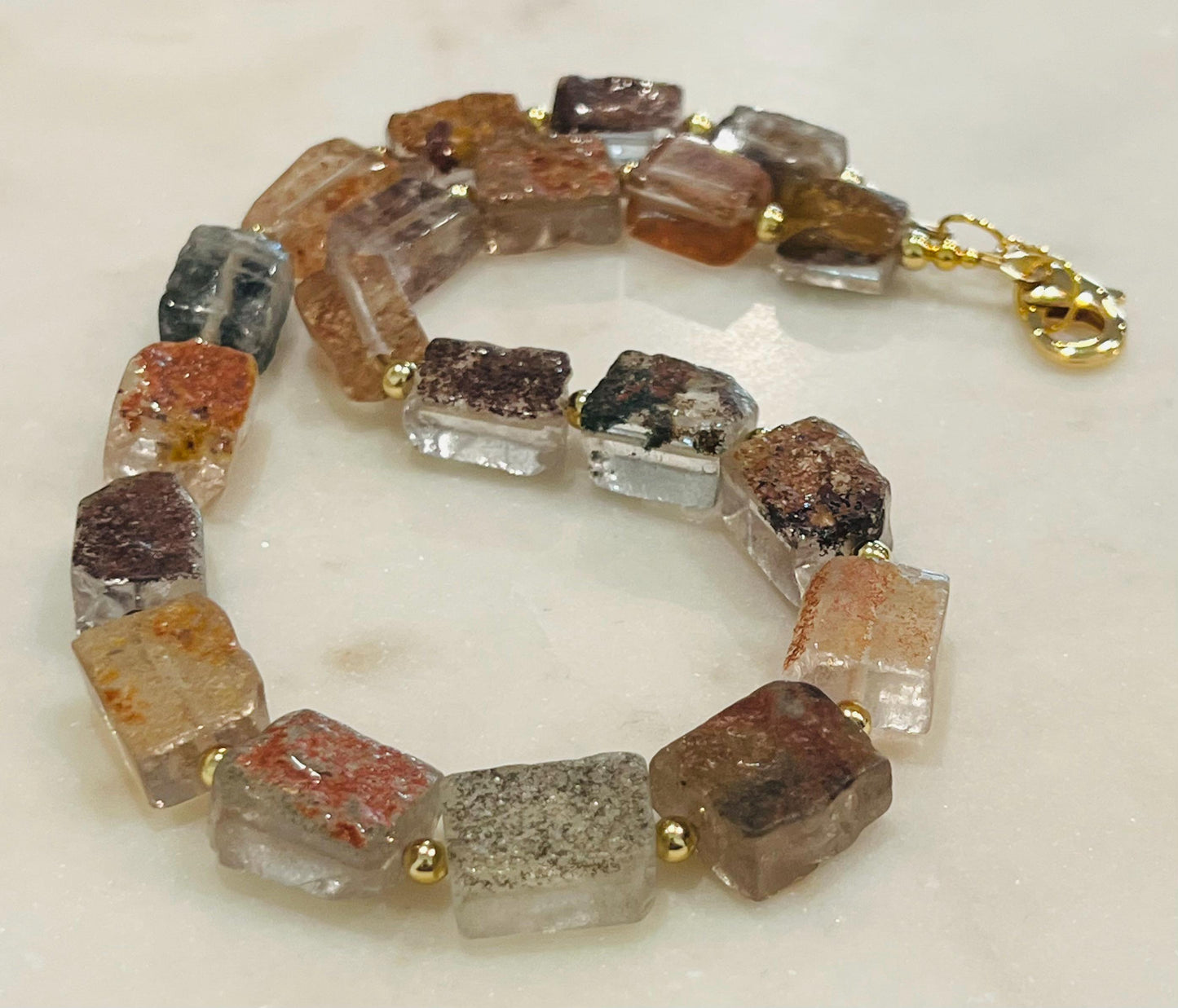 Natural Phantom Quartz Beaded Necklace