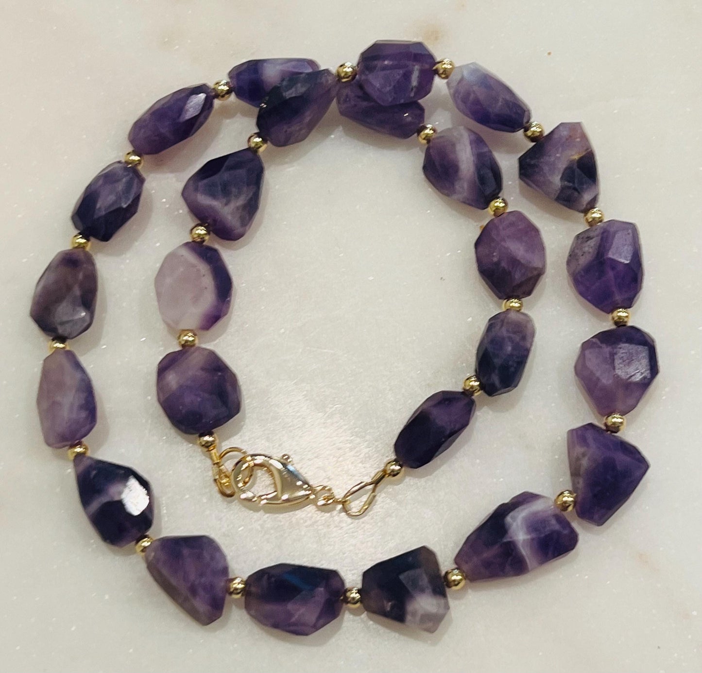 Dogtooth Amethyst Beaded Necklace