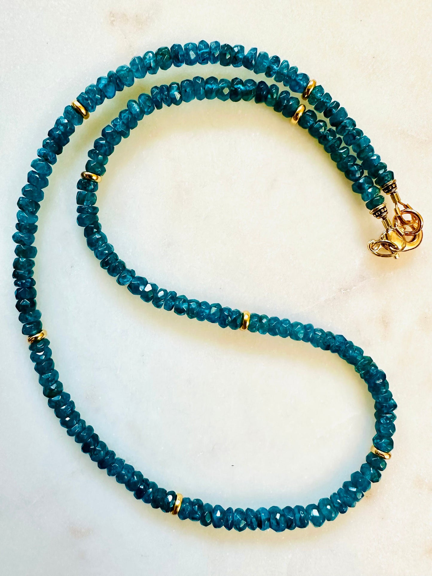 Blue Apatite Beaded Necklace