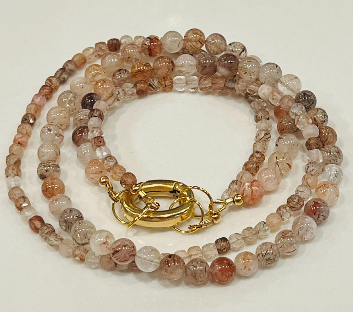 Copper Rutilated Quartz Double Strand Necklace