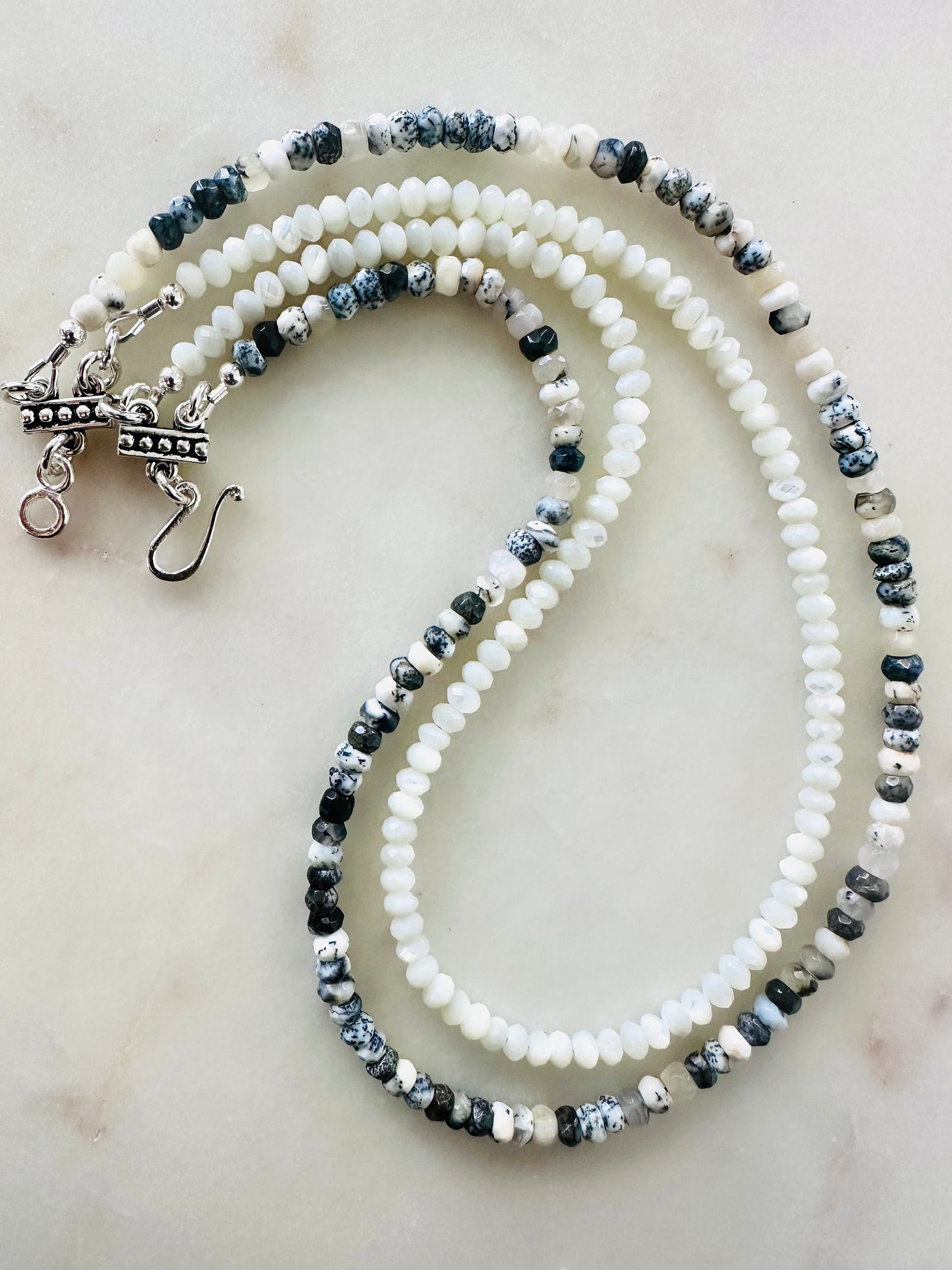 Dendrite Opal Beaded Double Strand Necklace