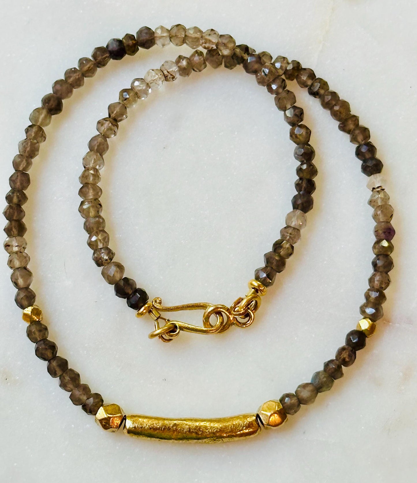 Smoky Topaz Beaded Necklace
