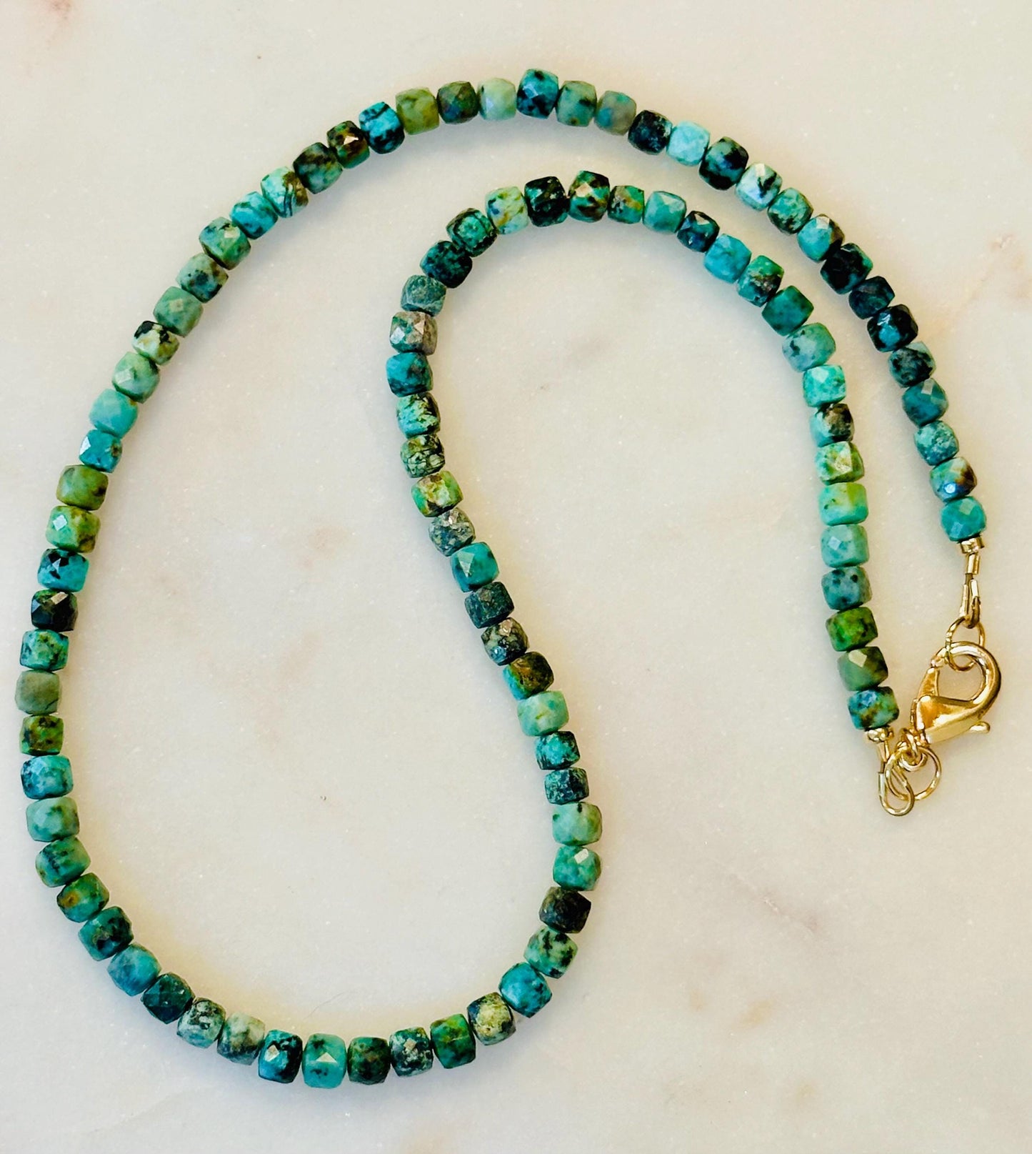 African Turquoise Beaded Necklace