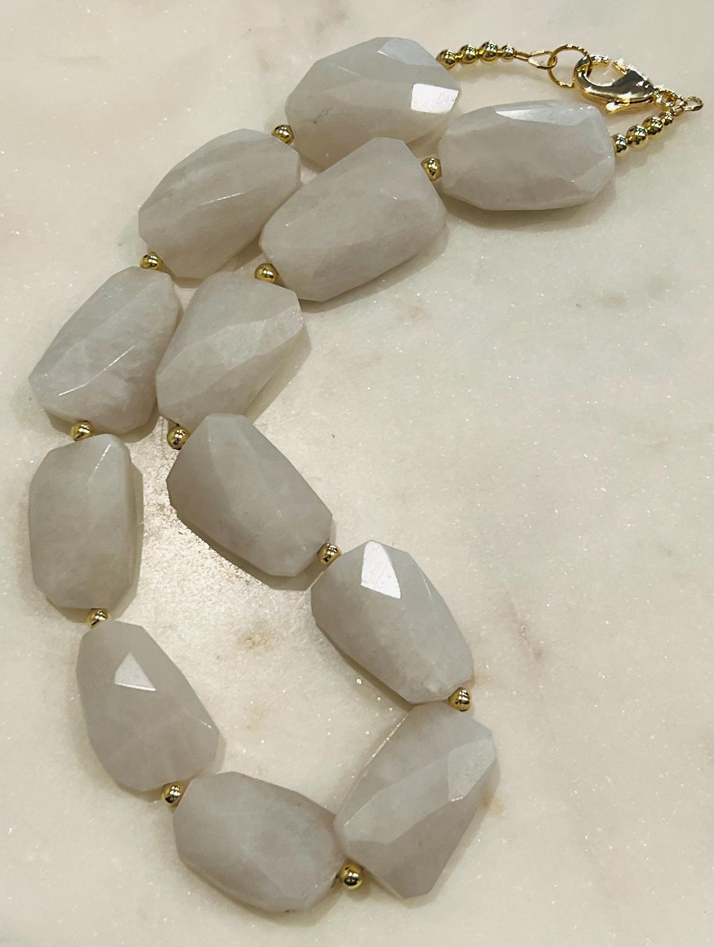 Snow Quartz Beaded Necklace
