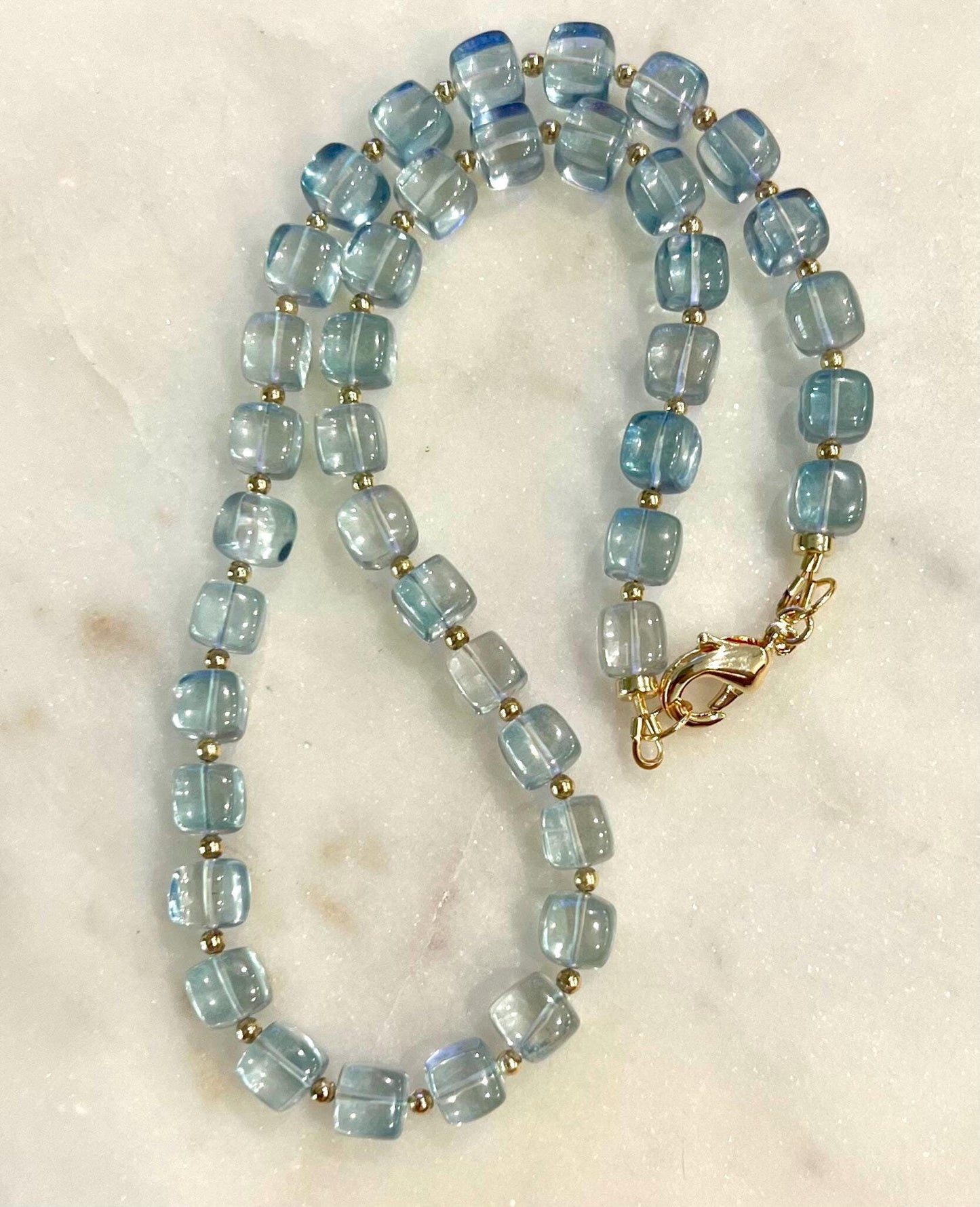 Blue Quartz Beaded Necklace