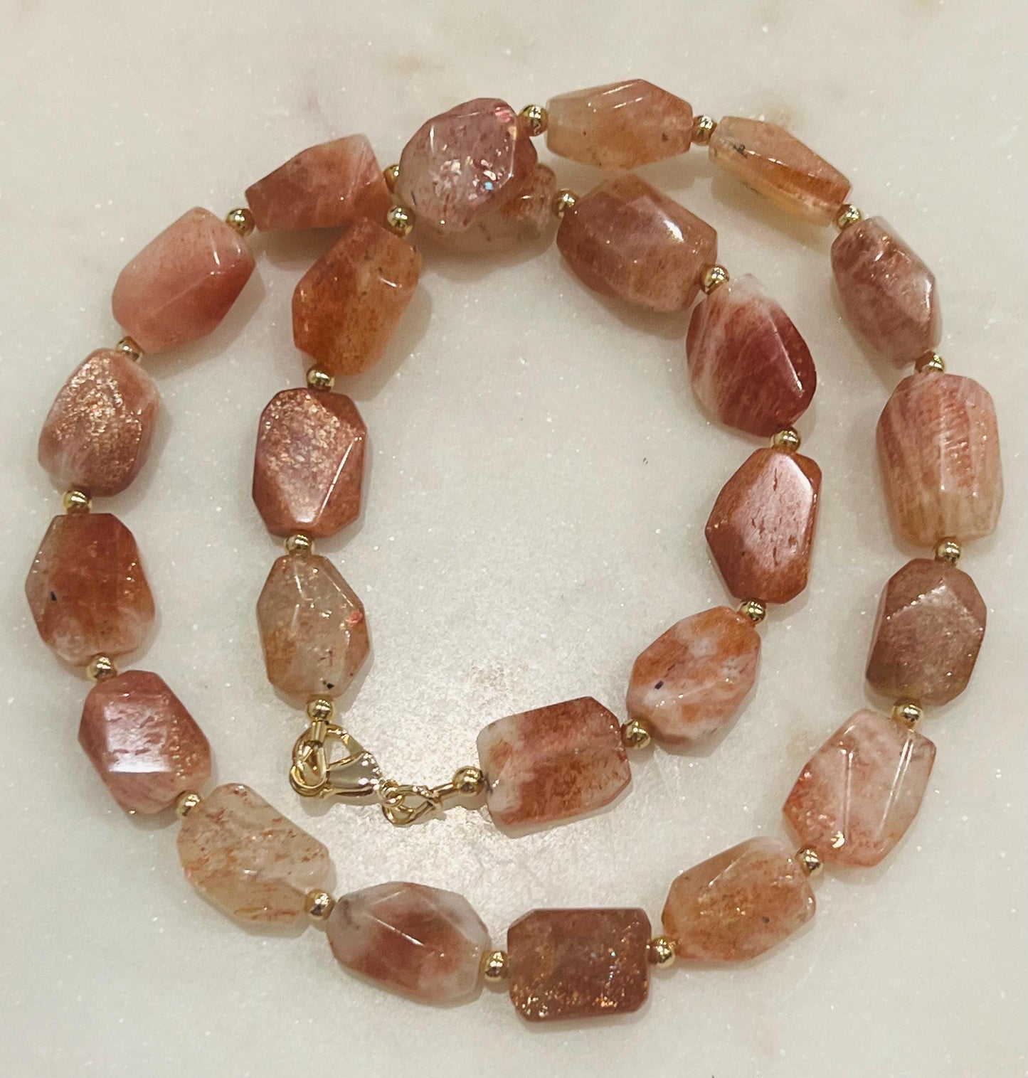 Sunstone Beaded Necklace