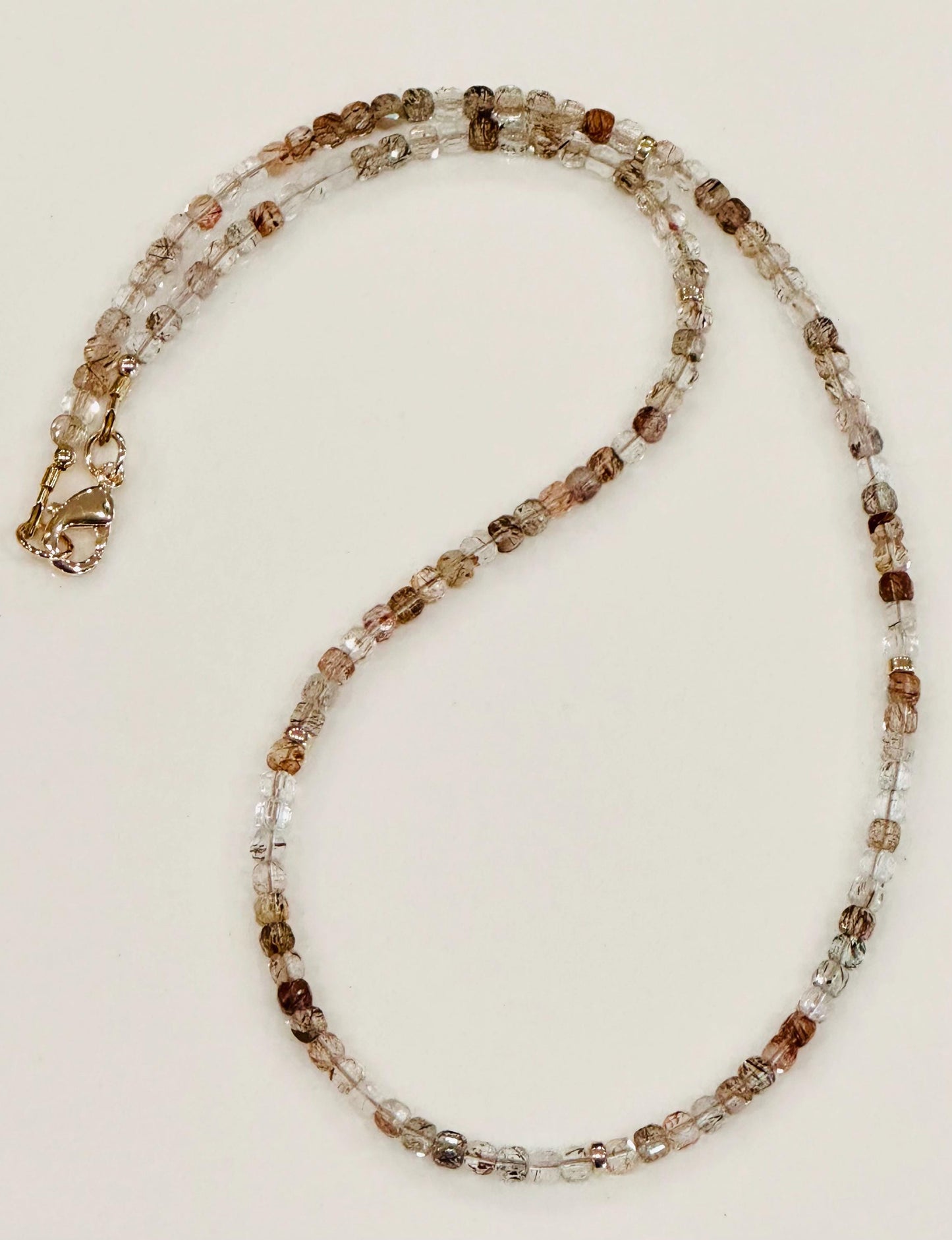 Copper Rutilated Quartz Beaded Necklace