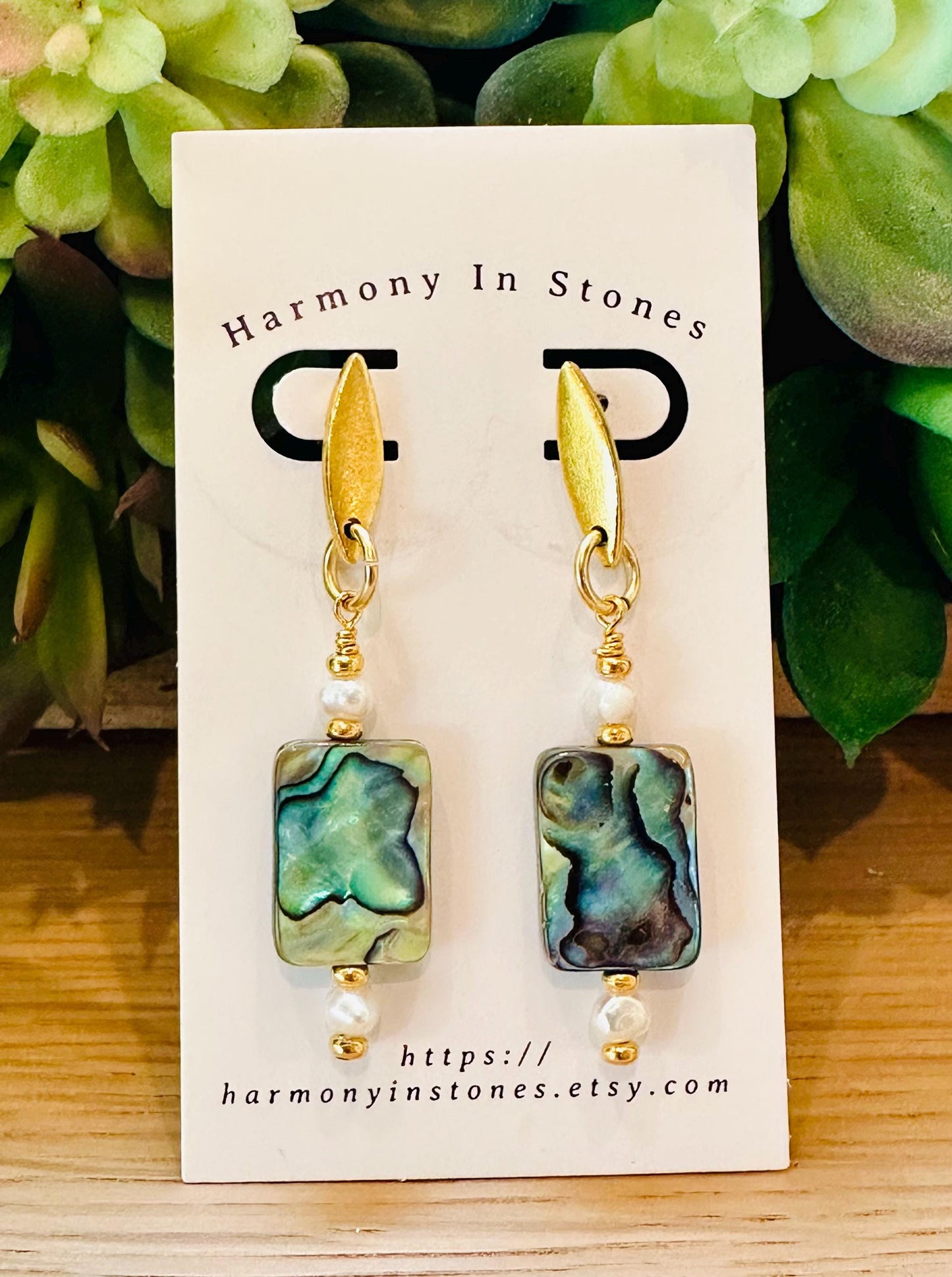 Abalone and Pearl Beaded Earrings