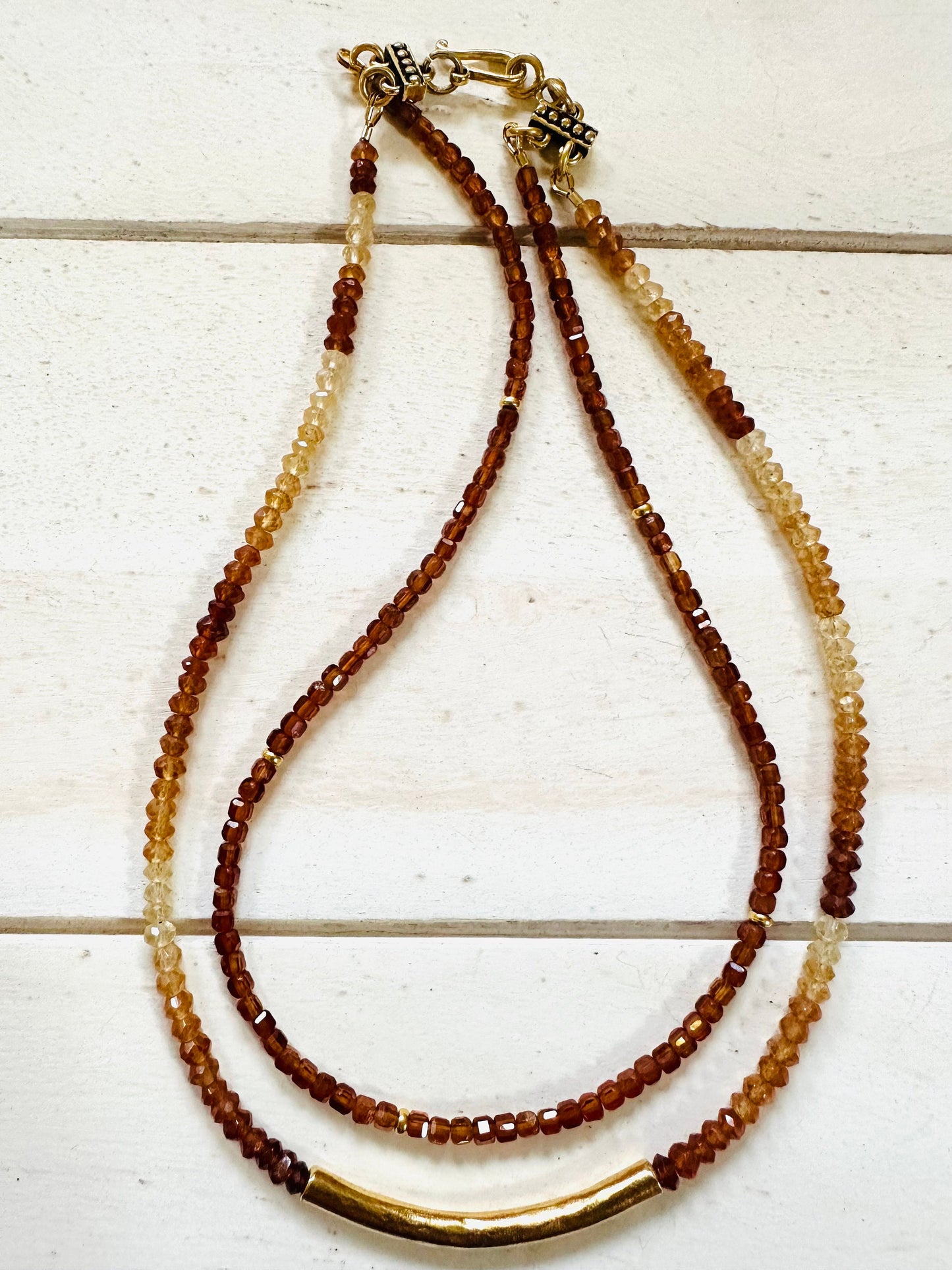 Garnet Double Strand Beaded Necklace