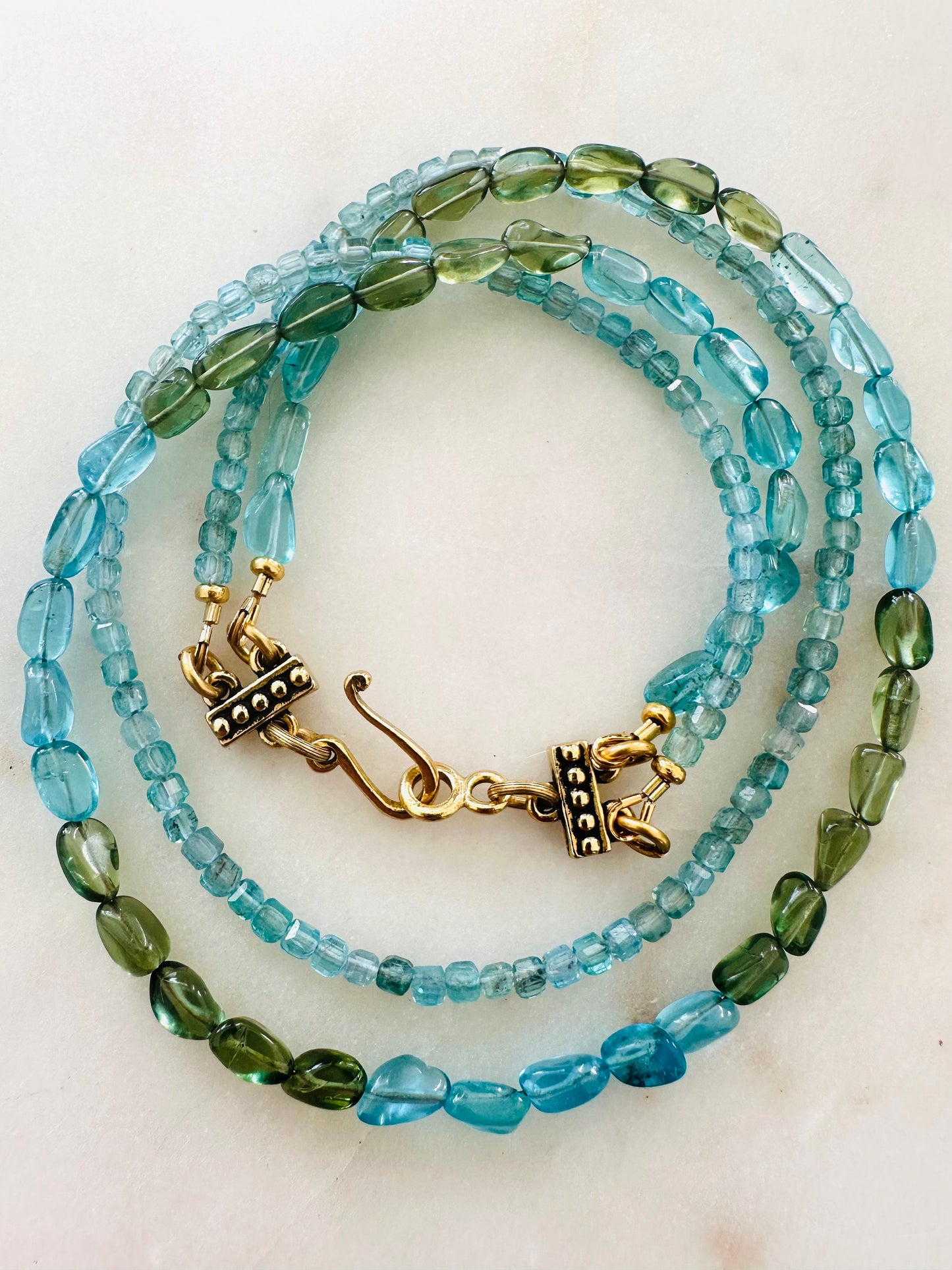 Blue Apatite Beaded Necklace