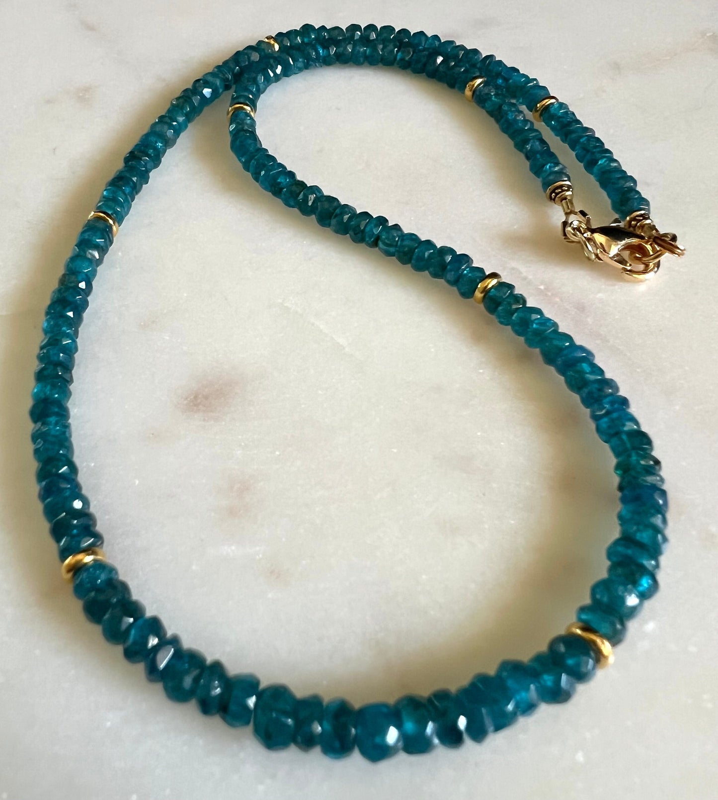 Blue Apatite Beaded Necklace