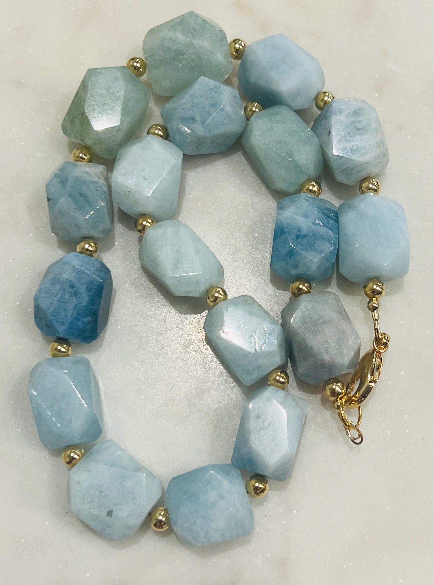Aquamarine Beaded Chunky Necklace