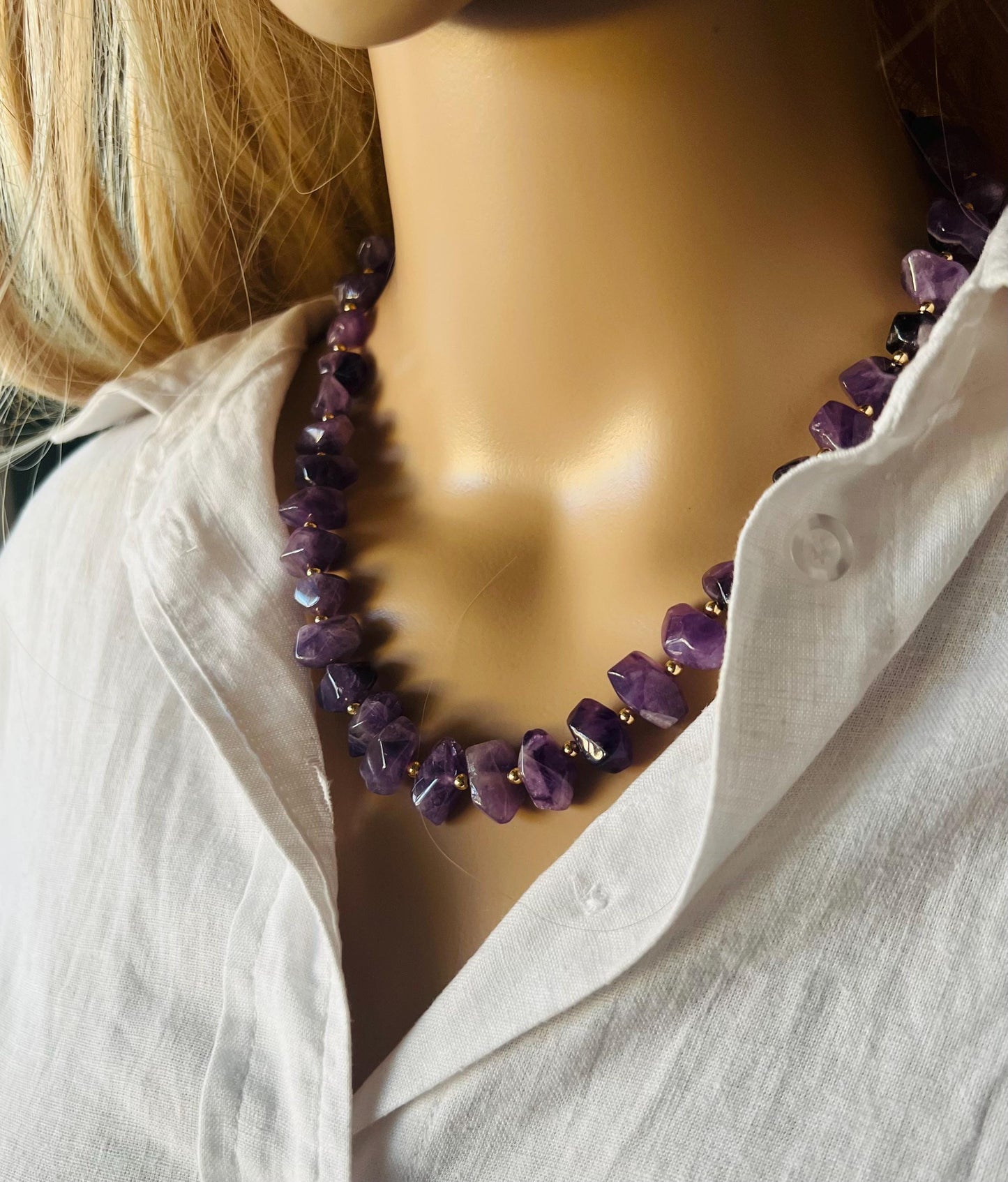 Amethyst Beaded Necklace