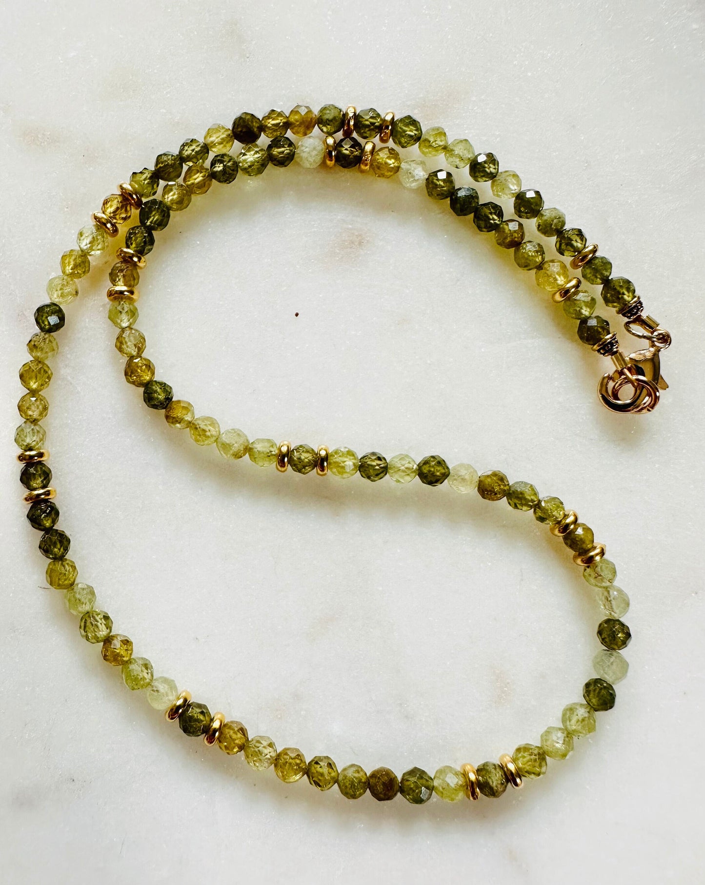 Green Garnet Beaded Necklace