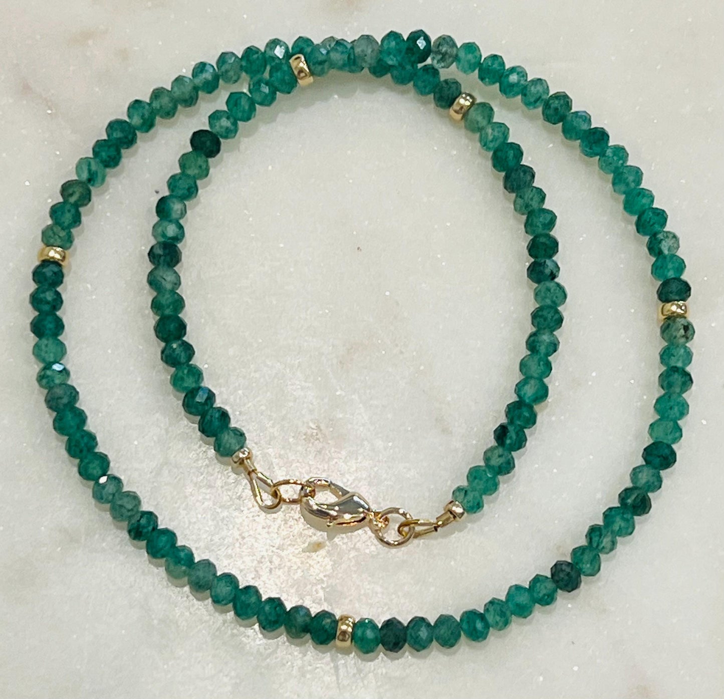 Green Strawberry Quartz Beaded Necklace
