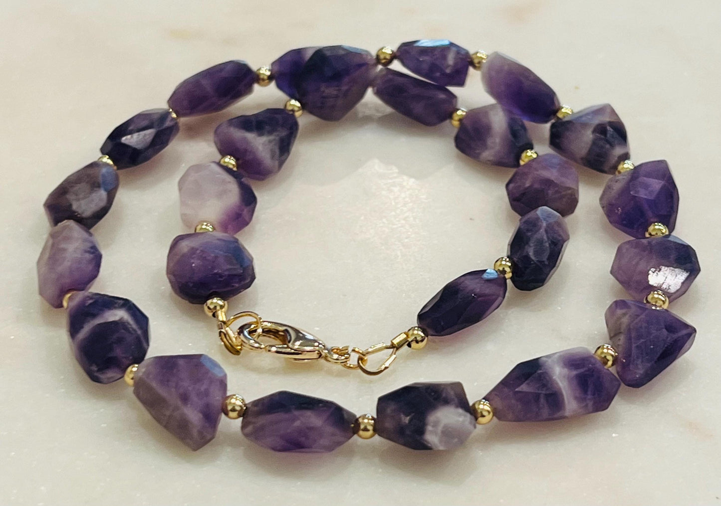 Dogtooth Amethyst Beaded Necklace