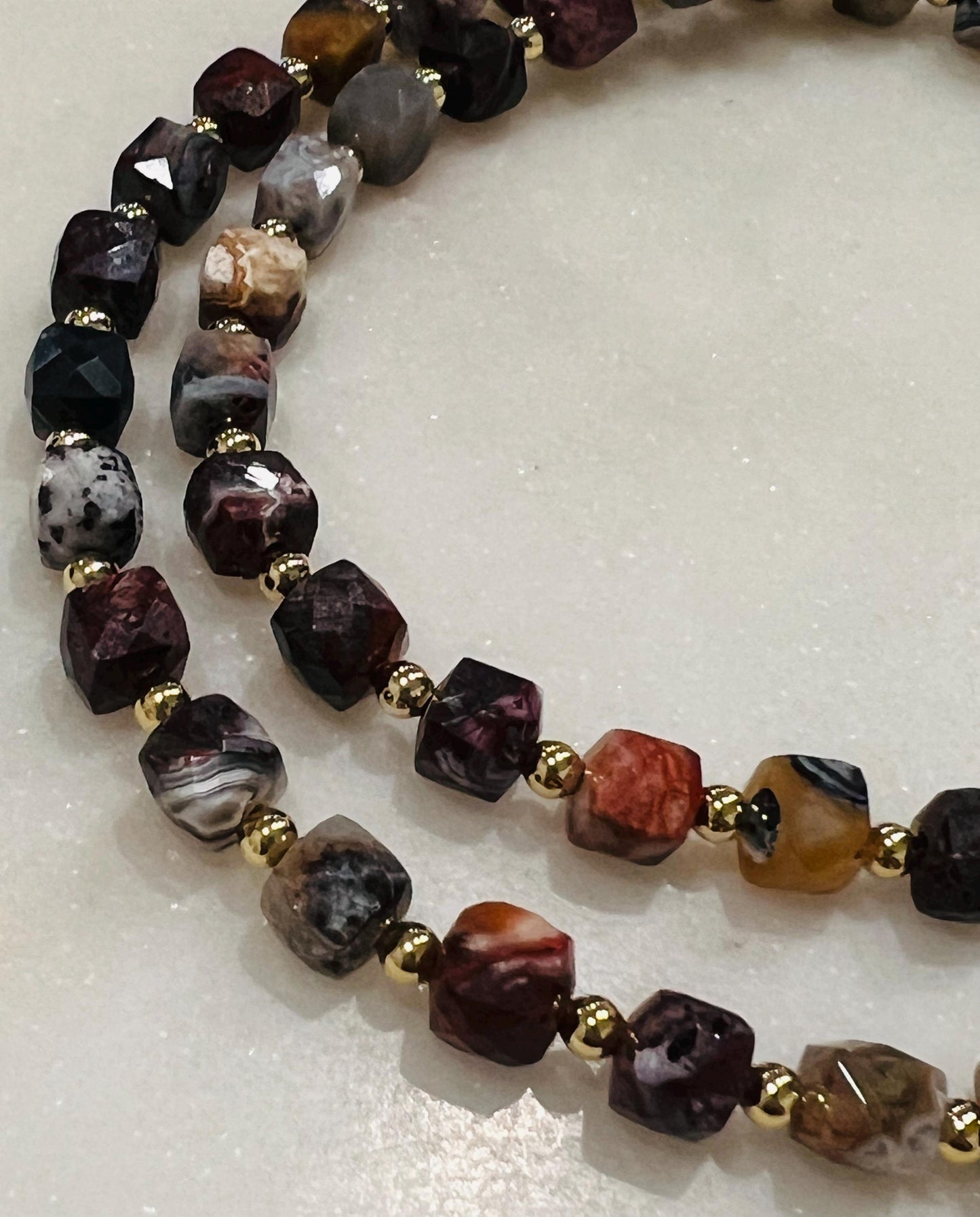 Mexican Crazy Lace Agate Beaded Necklace