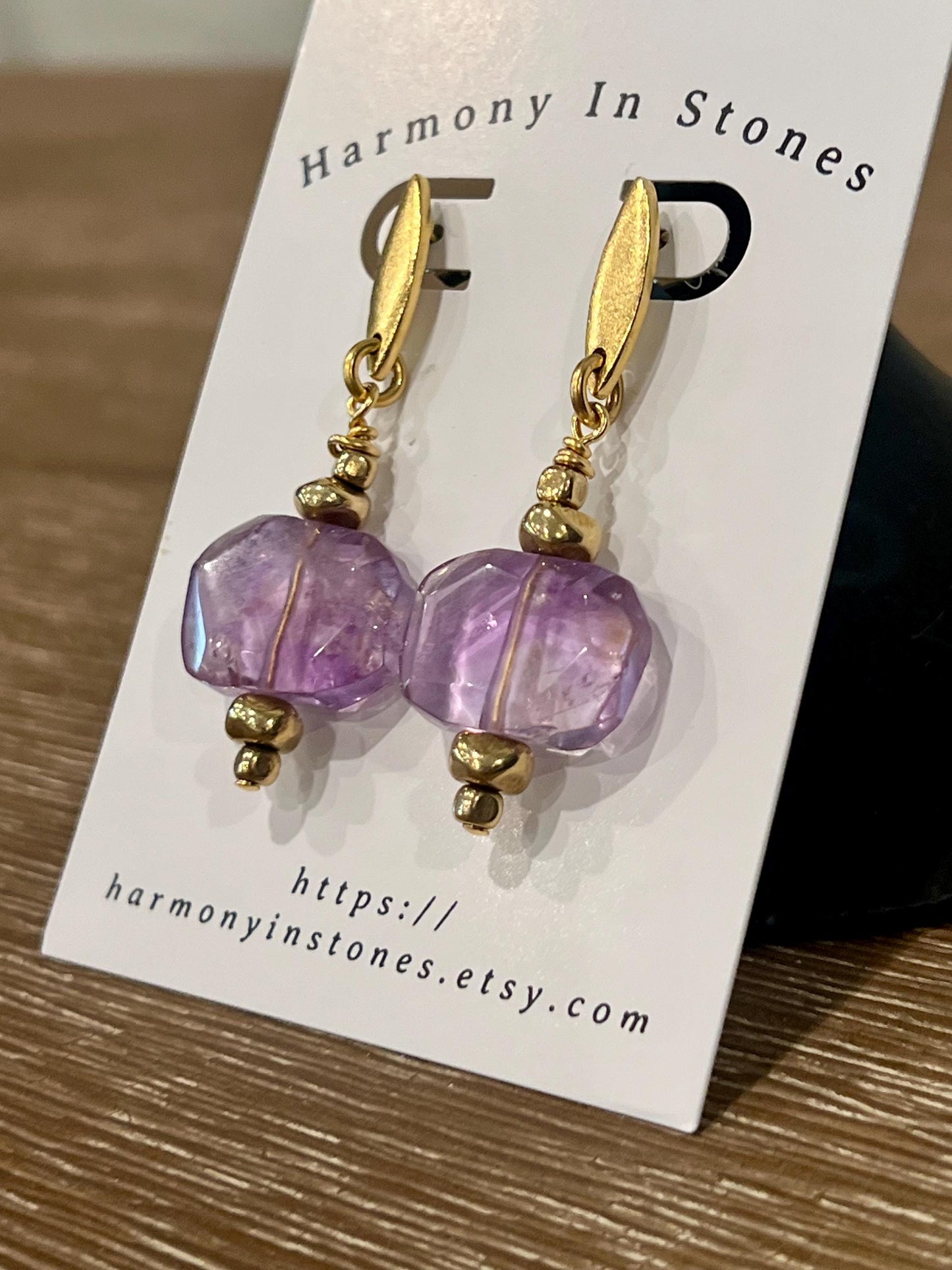 Ametrine Beaded Earrings Ametrine Faceted Drop Earrings 2 inch Gold Plated Pewter Post Drop Earrings Navette Shaped Post