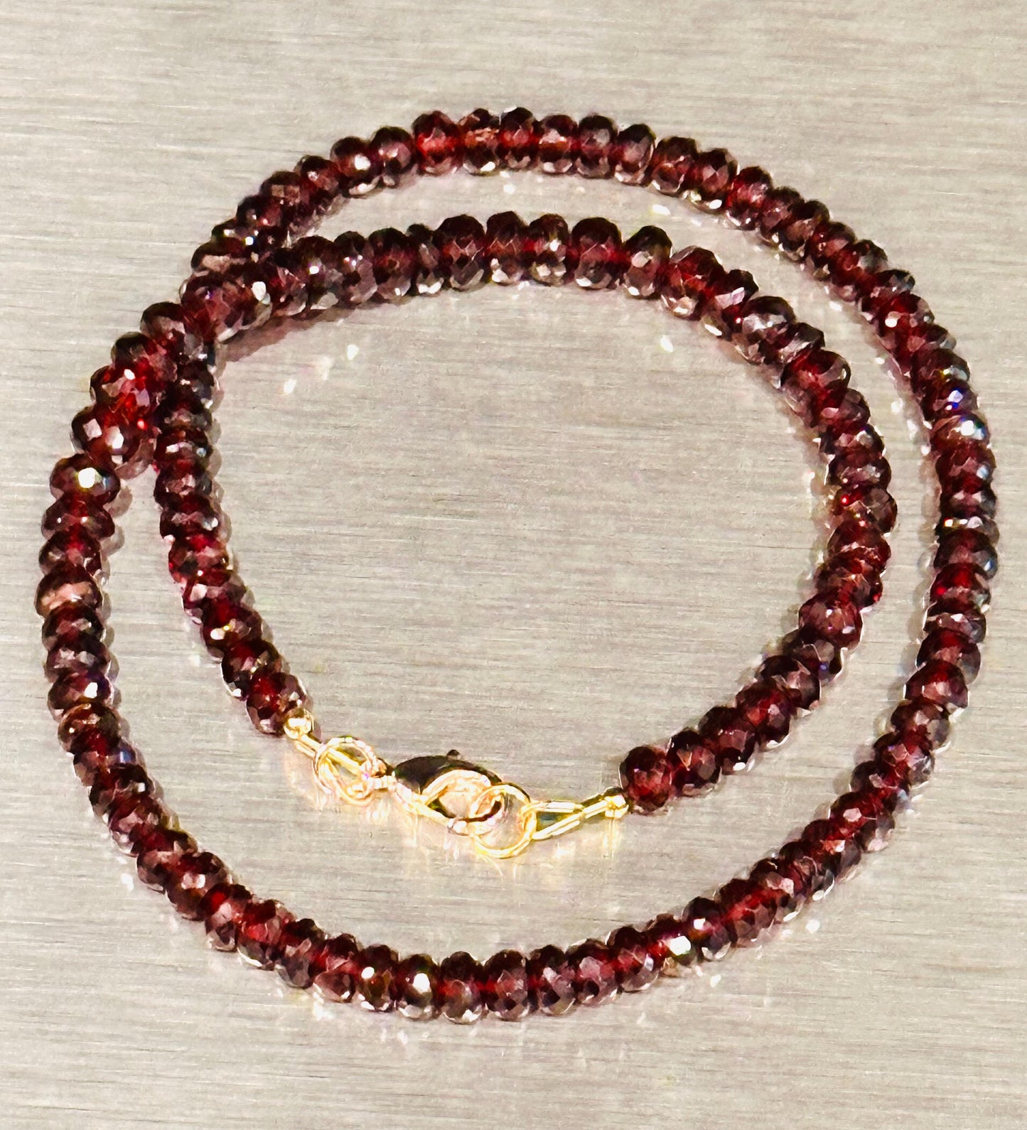 Sparkling Garnet Beaded Necklace
