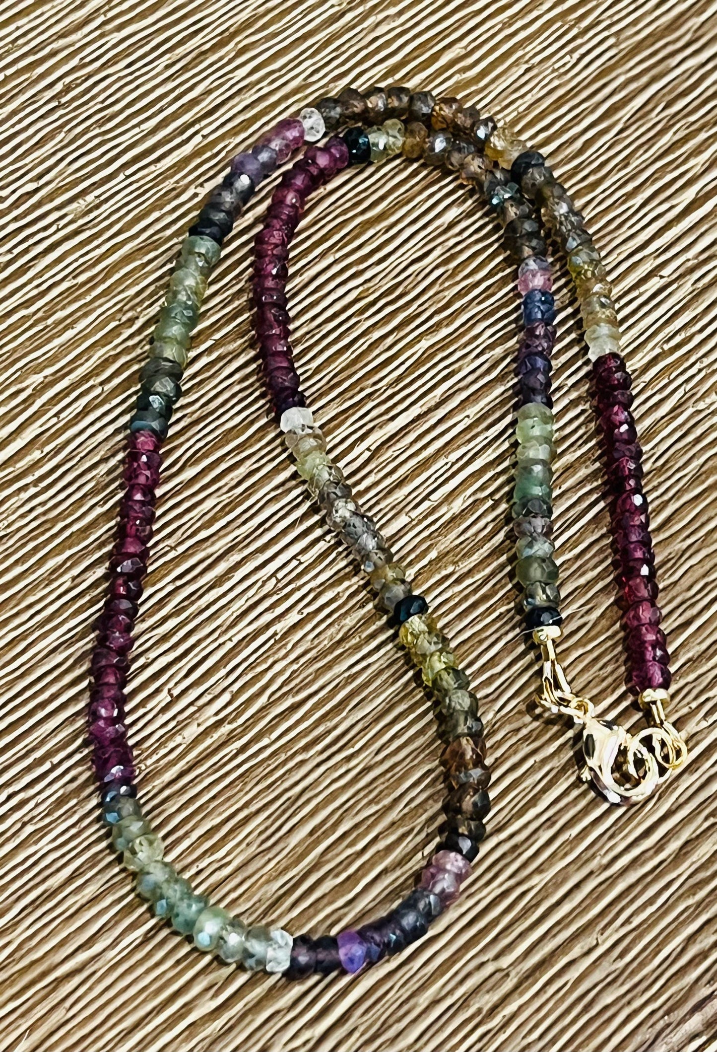 Tunduru Sapphire Beaded Necklace 3.3mm Faceted Rondelle Tunduru Sapphire Necklace Beaded Semi-Precious Gemstone Necklace Sapphire Necklace
