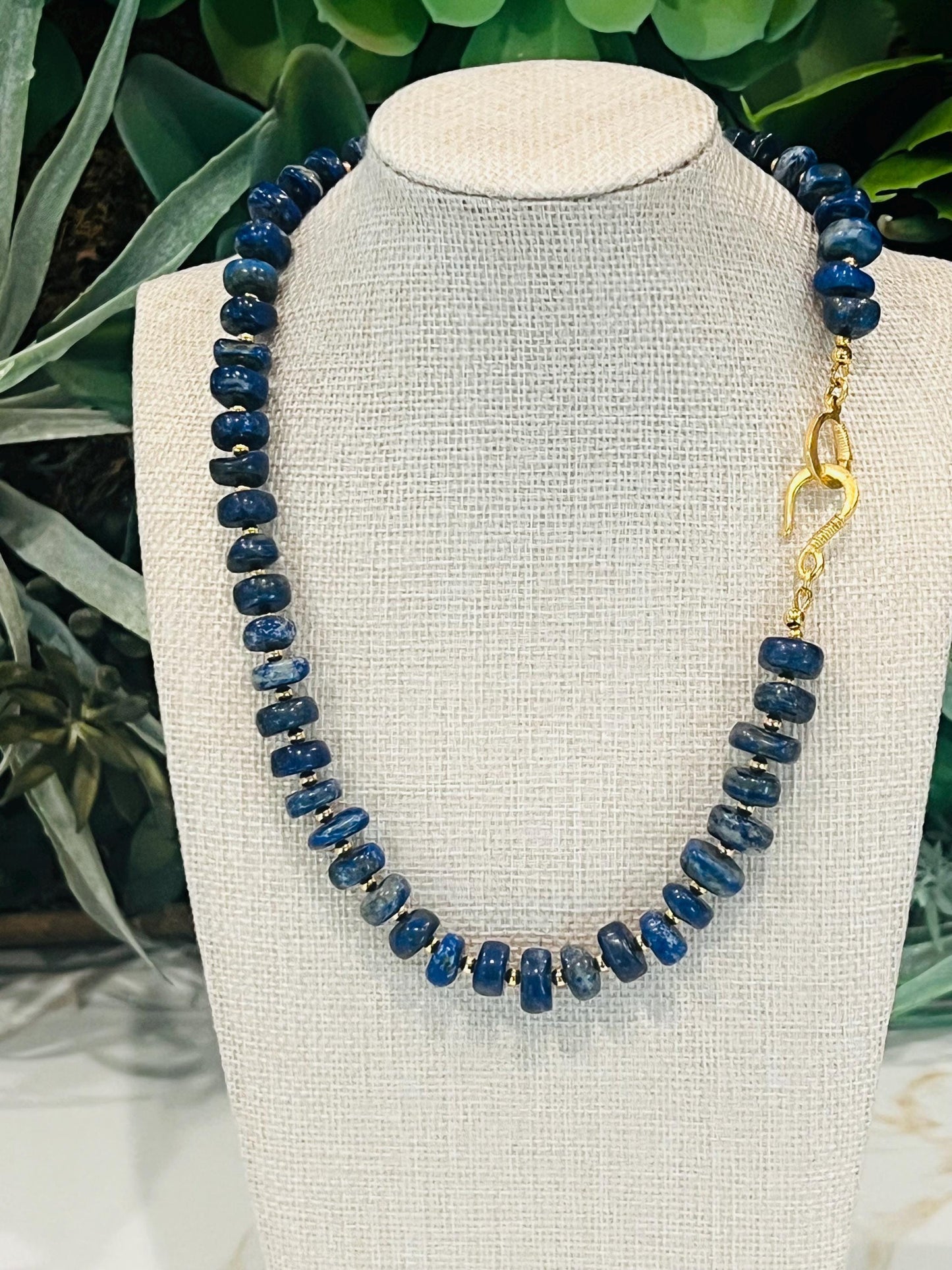 Lapis Chunky Beaded Necklace