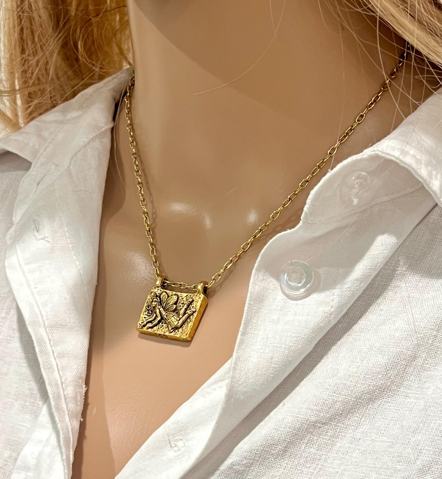 Gold, Silver, or Copper Delicate Paperclip Layering Necklace with Pixie Pendant Gorgeous Layering Statement Necklace Modern Necklace