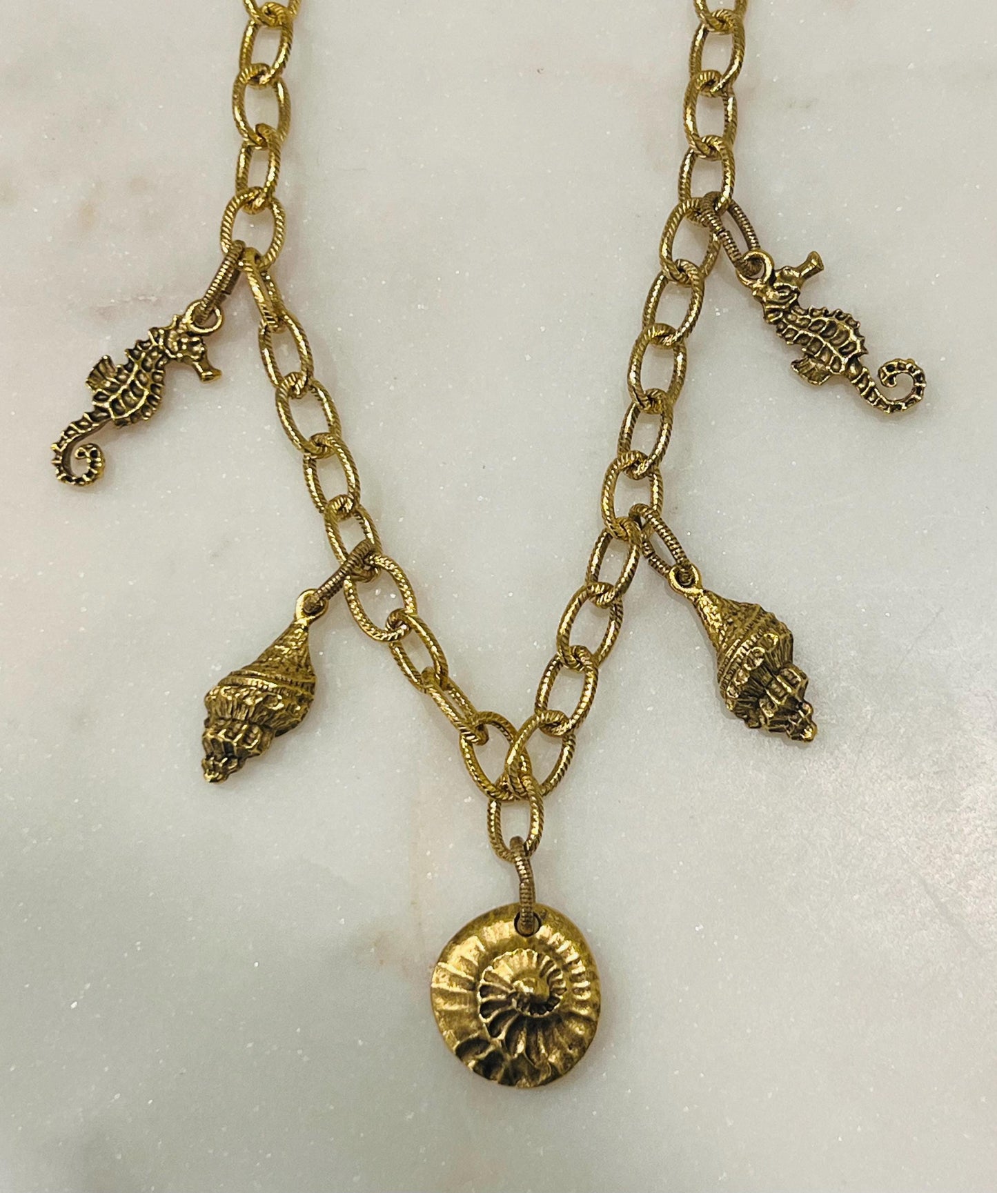 Gold Nautical Charm Necklace