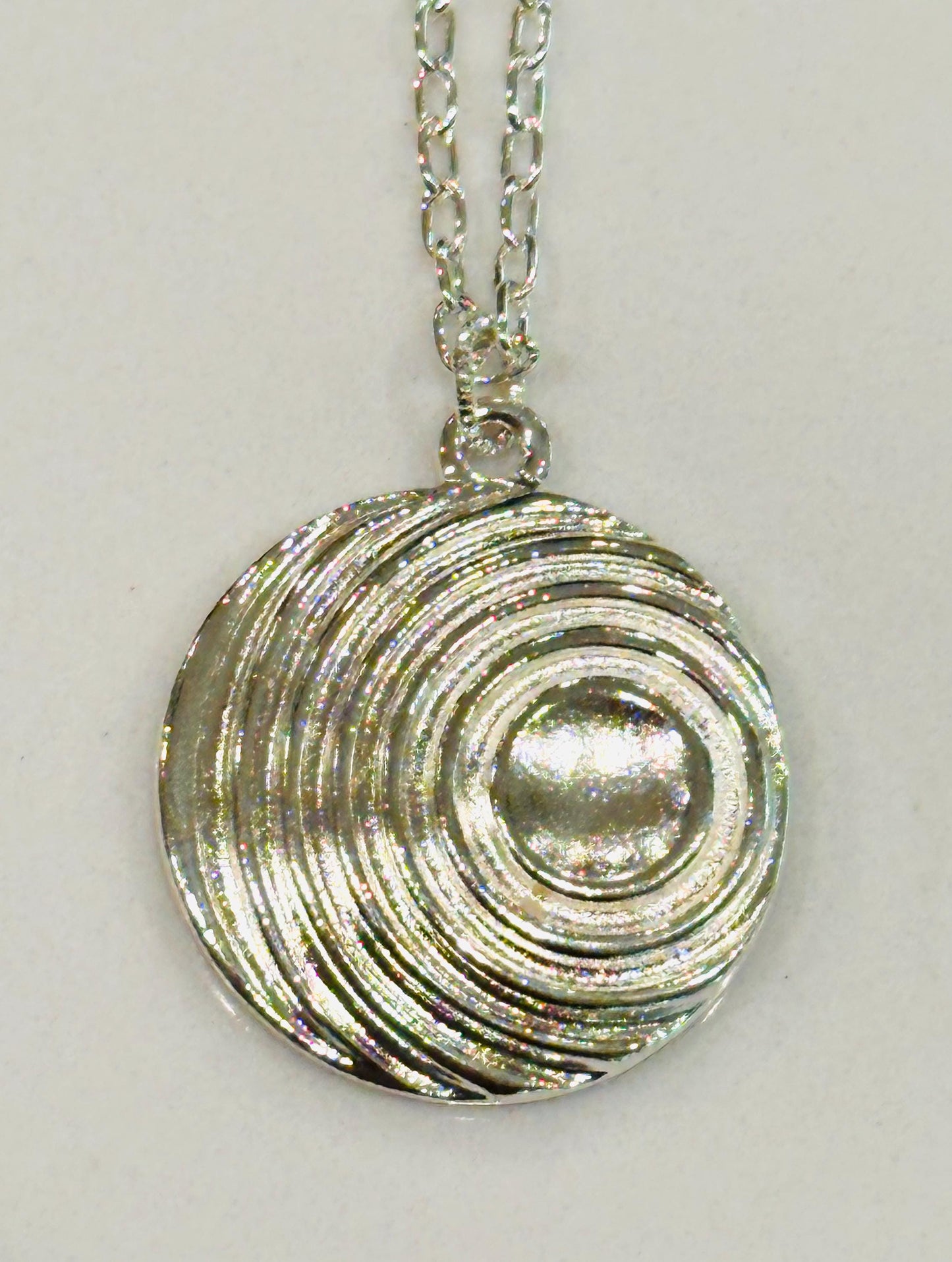 Silver Delicate Paperclip Layering Necklace Geometric Spiral Coin Pendant Gorgeous Layering Statement Necklace Silver Statement Necklace