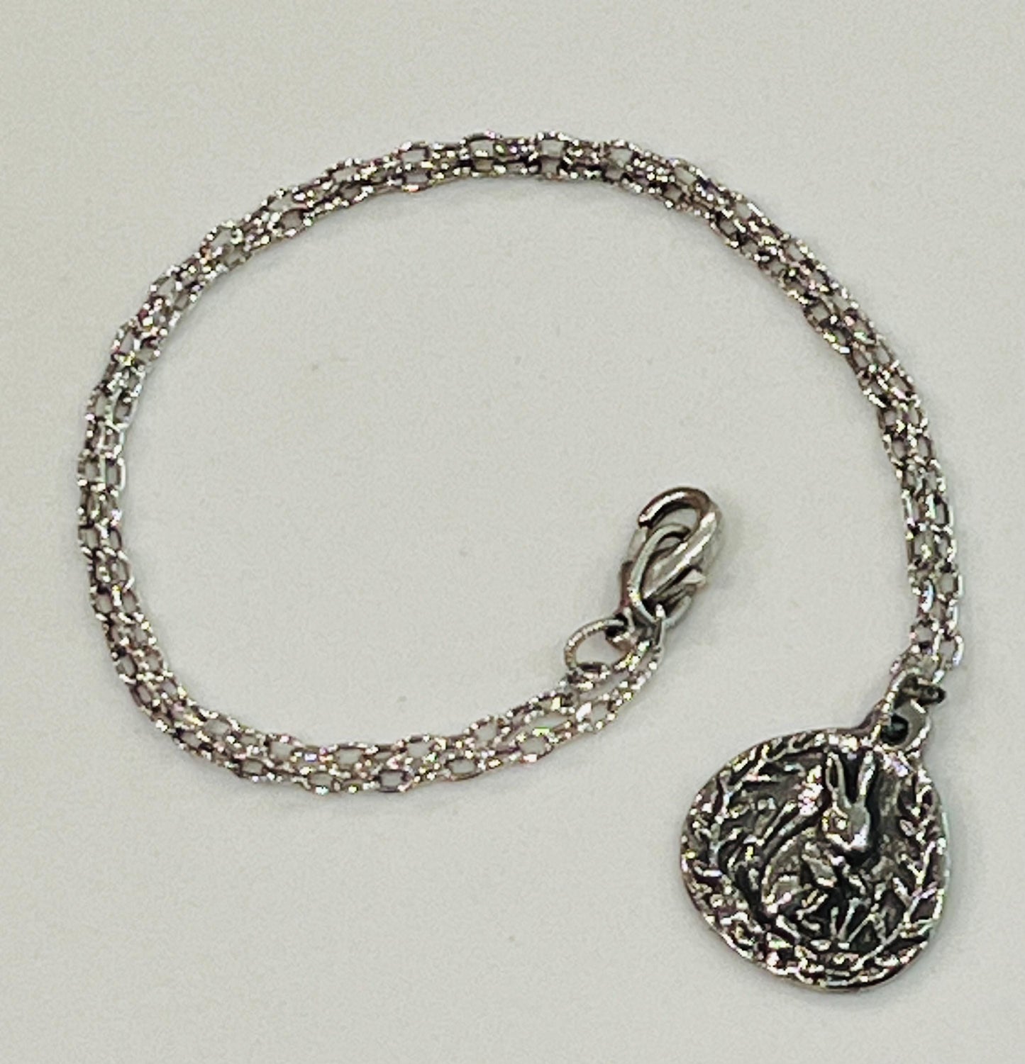 Silver Small Classic Cable Chain Necklace with Rabbit Hare Pendant Pendant Gorgeous Layering Statement Necklace Silver Versatile Length