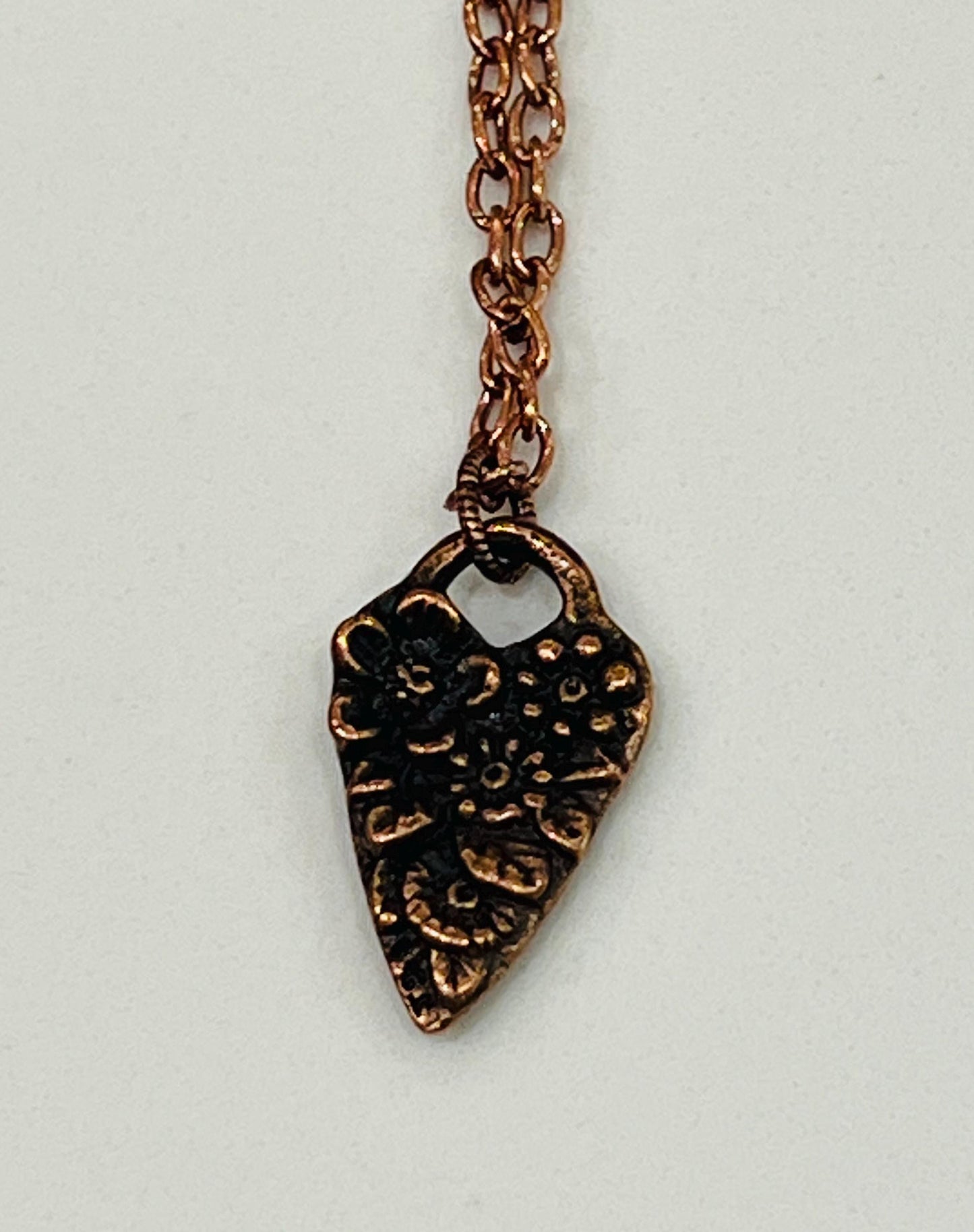 Copper Small Classic Cable Chain Necklace Floral Heart Fairy Pendant Gorgeous Layering Statement Necklace Copper Necklace Versatile Length