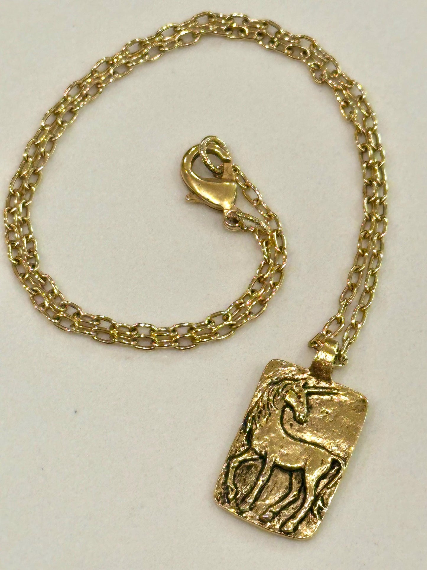 Gold Delicate Paperclip Layering Necklace with Gold Unicorn Pendant Gorgeous Layering Statement Necklace Modern Gold Necklace