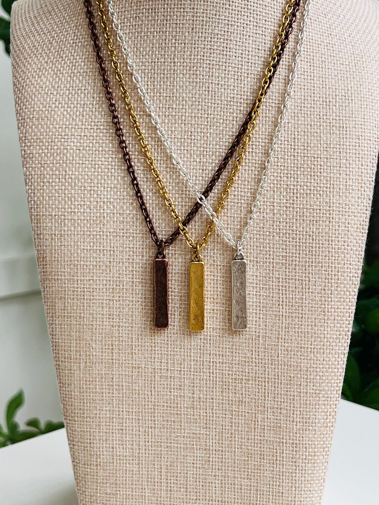 Rectangular Pendant Necklace
