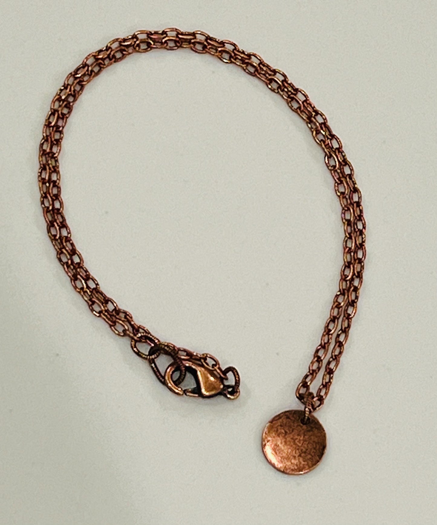 Gold, Silver, or Copper Small Oval Chain Necklace with Small Coin Pendant Layering Statement Necklace Versatile Length Perfect for Layering