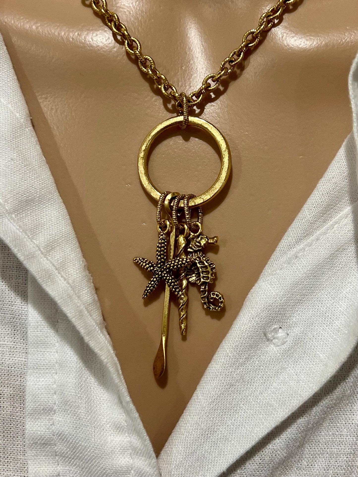 Gold Nautical Drop Necklace