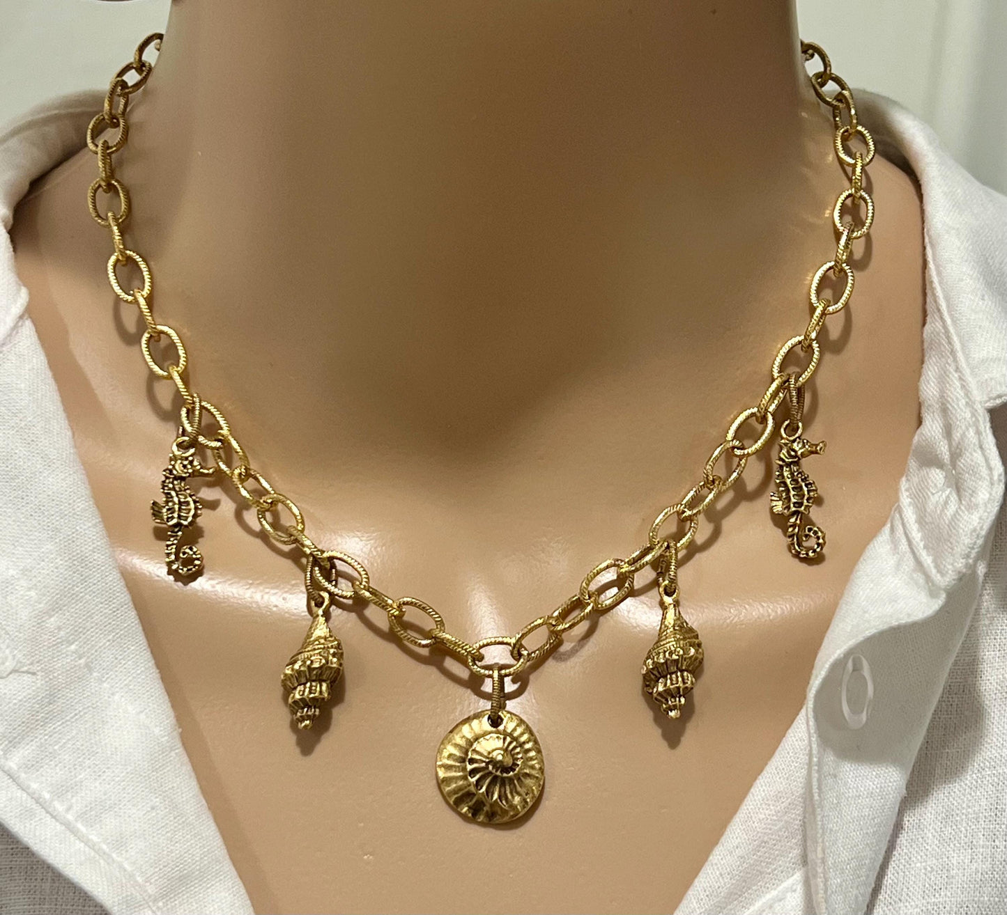 Gold Nautical Charm Necklace