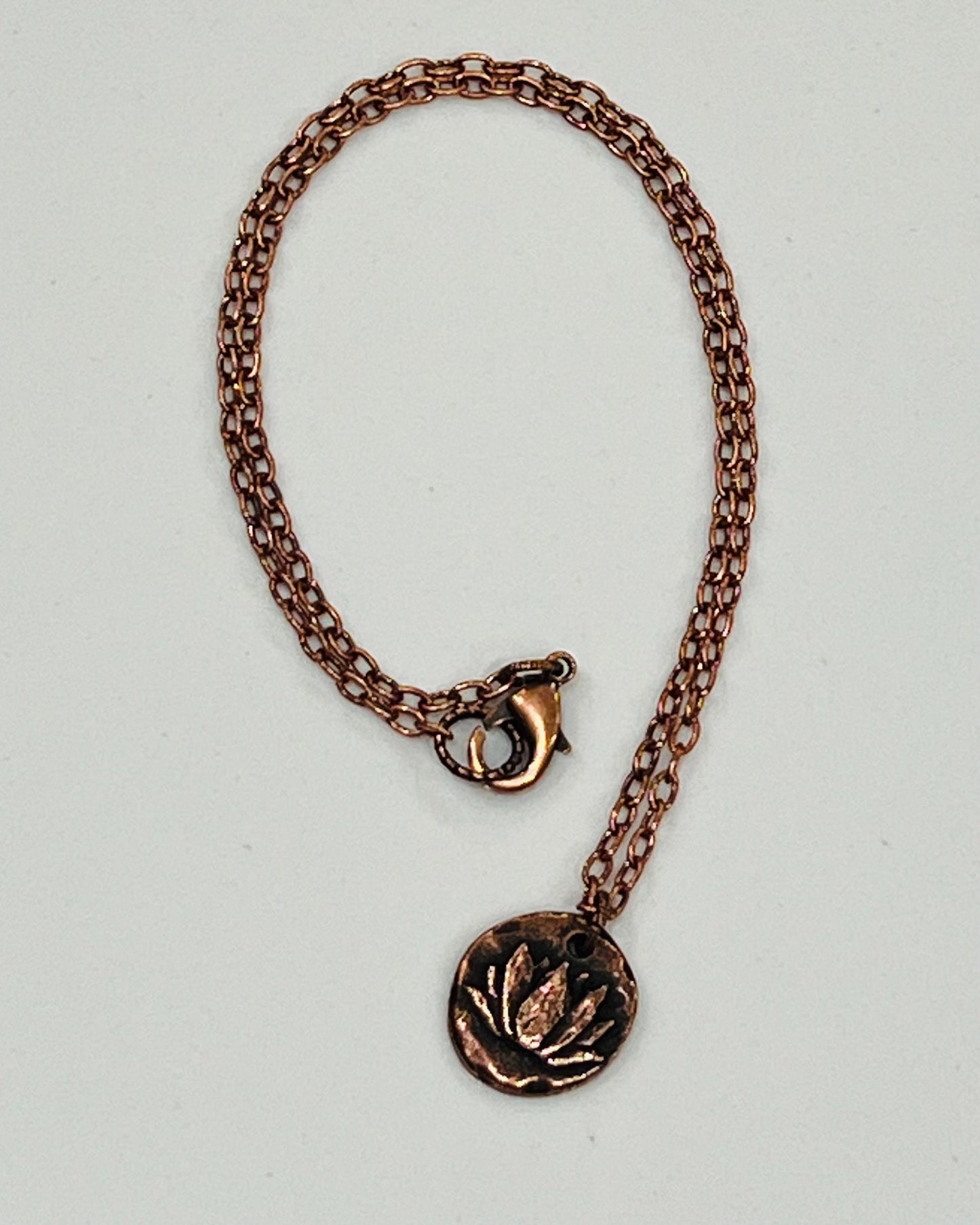 Gold, Silver, or Copper Delicate Paperclip Chain with Lotus Pendant Gorgeous Layering Statement Necklace Modern Chain Necklace Lotus Charm
