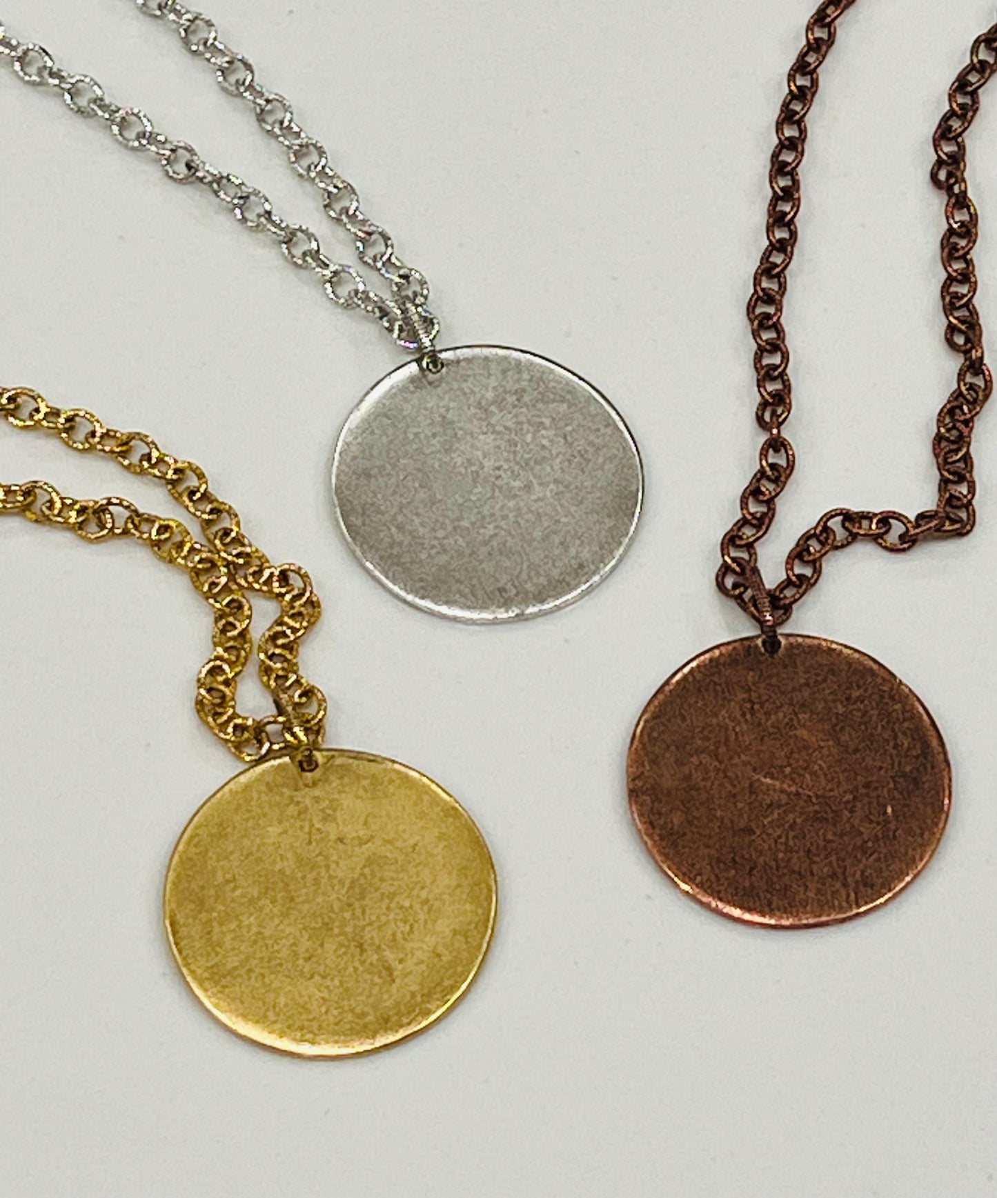 Gold, Silver, or Copper Small Textured Cable Chain Necklace