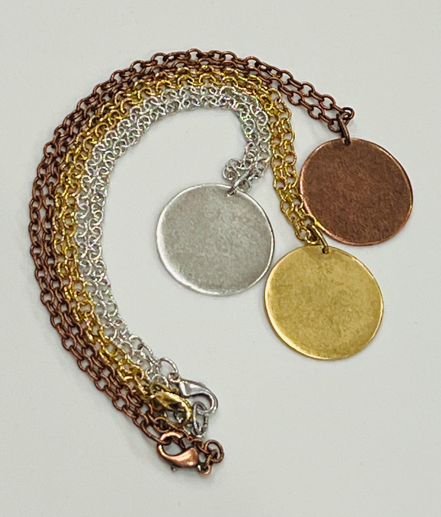 Gold, Silver, or Copper Small Textured Cable Chain Necklace