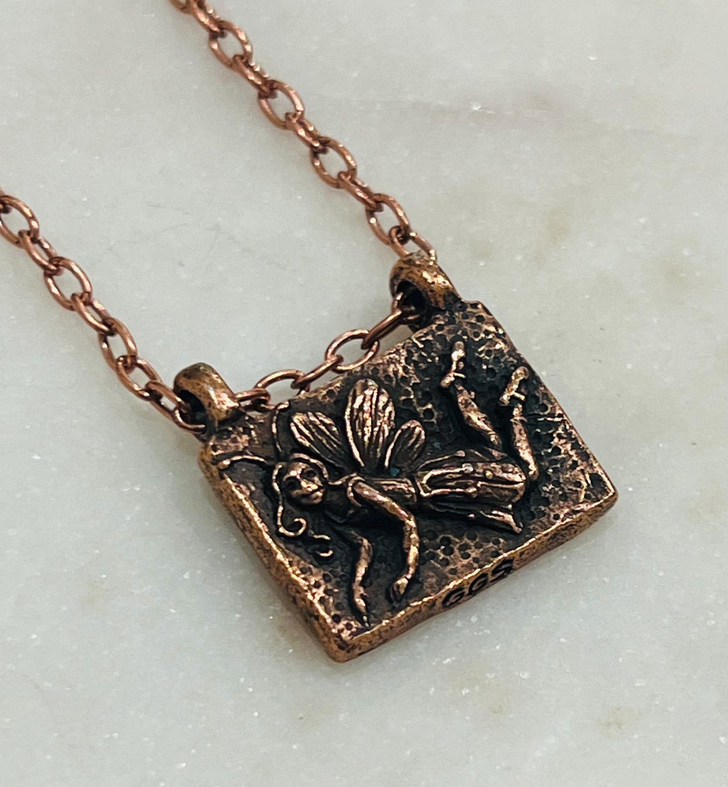 Copper Delicate Paperclip Layering Necklace Pixie Pendant Gorgeous Layering Statement Necklace Whimsical Copper Necklace Green Girl Studios