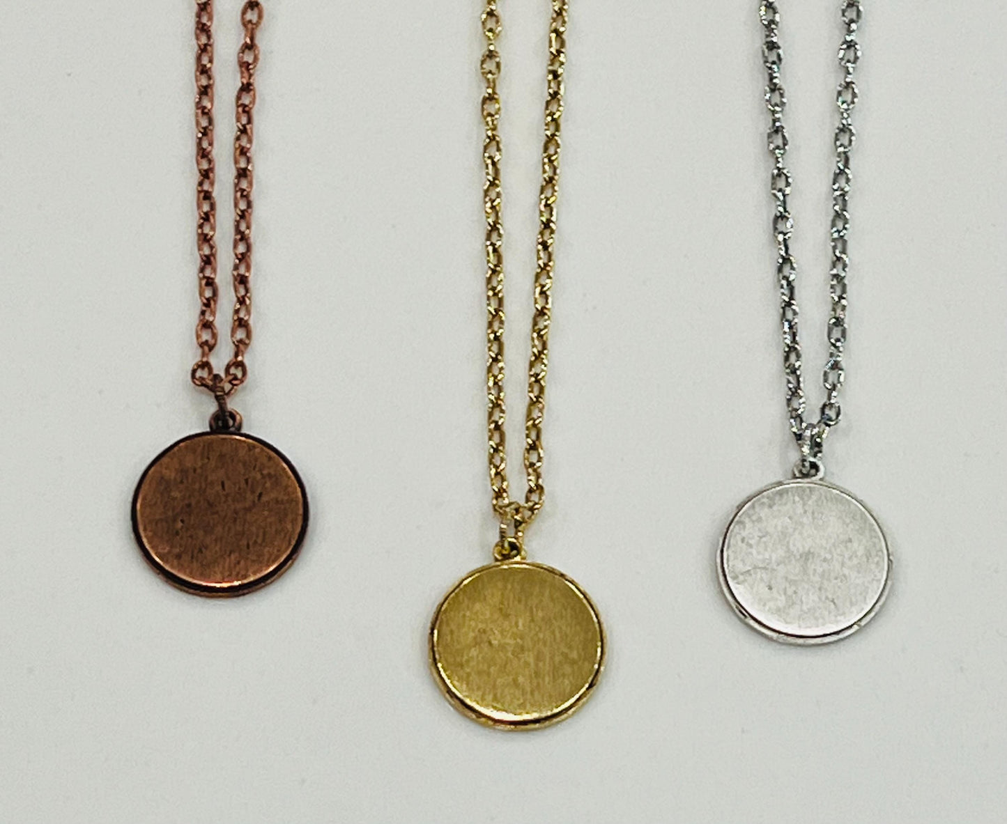 Gold, Silver, or Copper Small Classic Cable Chain Coin Layering Necklace