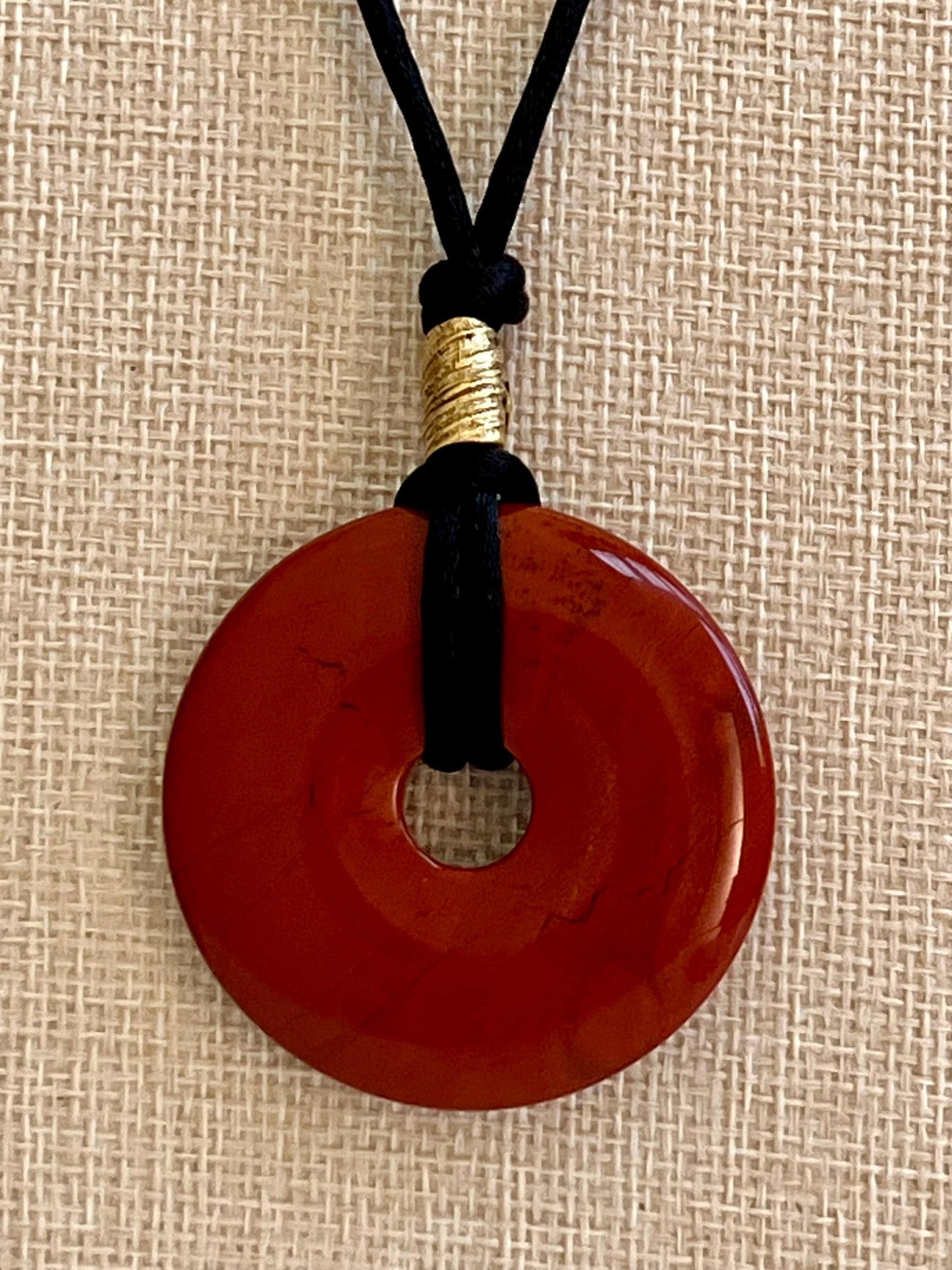Red Jasper Donut Bead Necklace