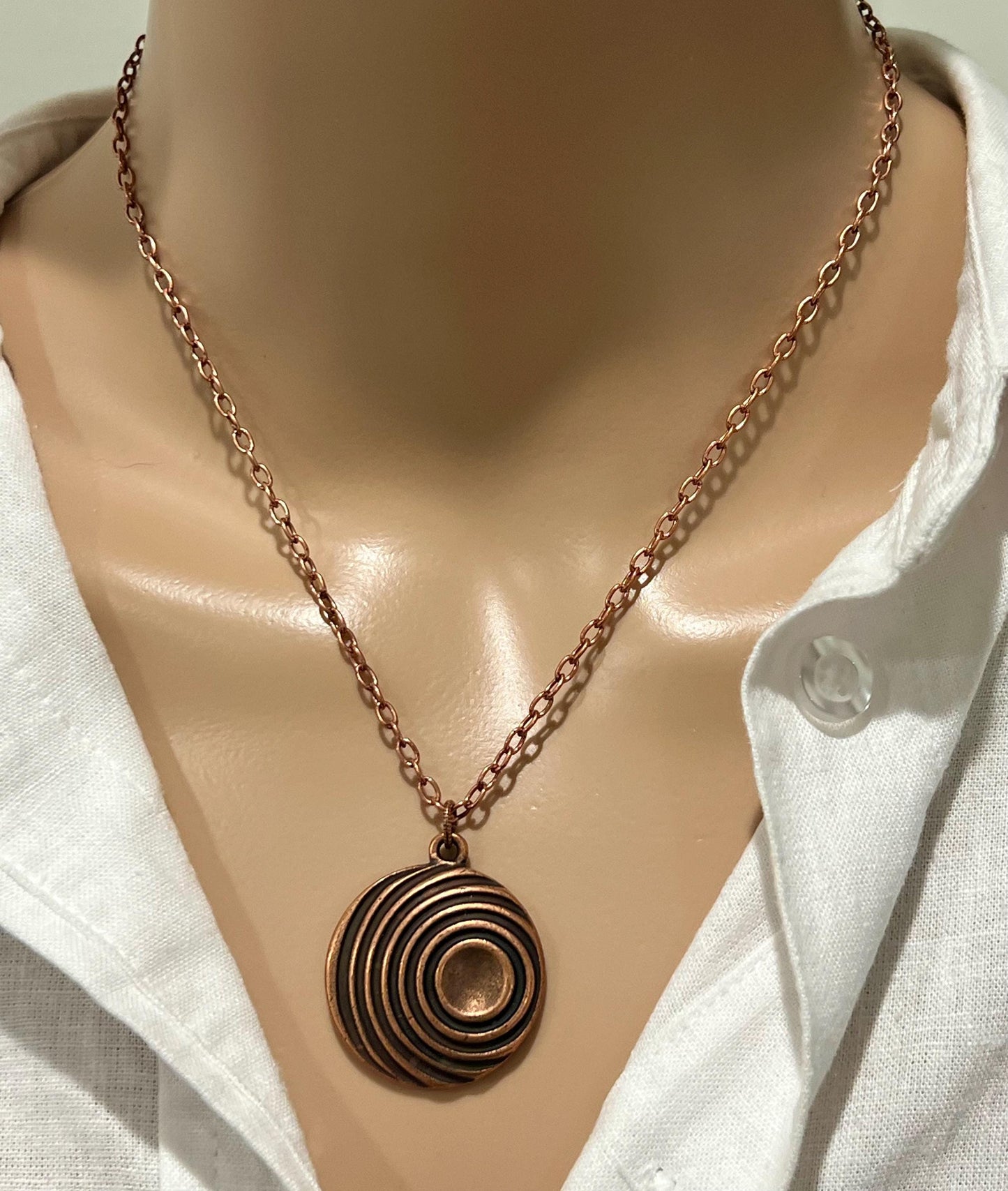 Silver Delicate Paperclip Layering Necklace Geometric Spiral Coin Pendant Gorgeous Layering Statement Necklace Silver Statement Necklace