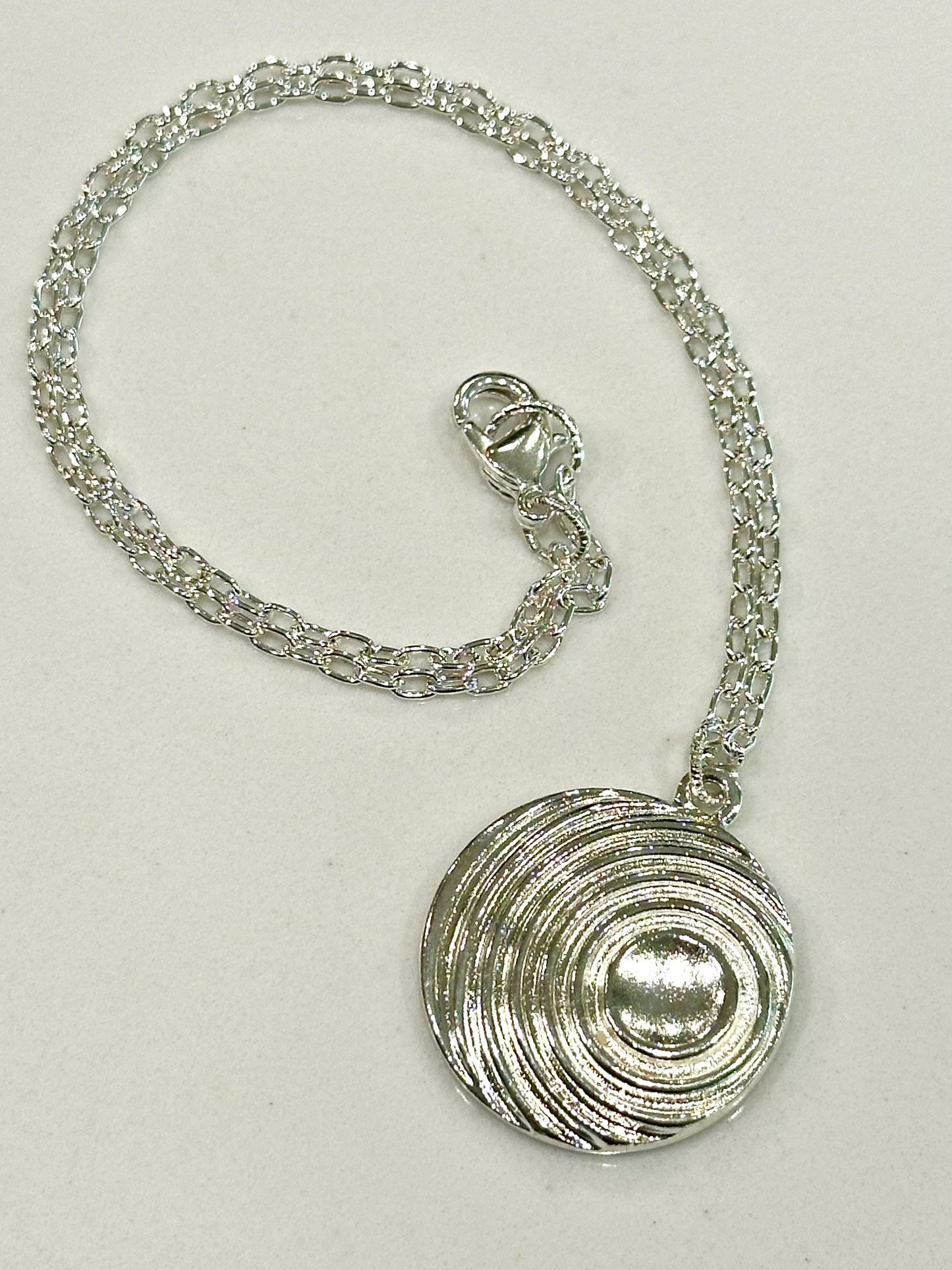 Silver Delicate Paperclip Layering Necklace Geometric Spiral Coin Pendant Gorgeous Layering Statement Necklace Silver Statement Necklace